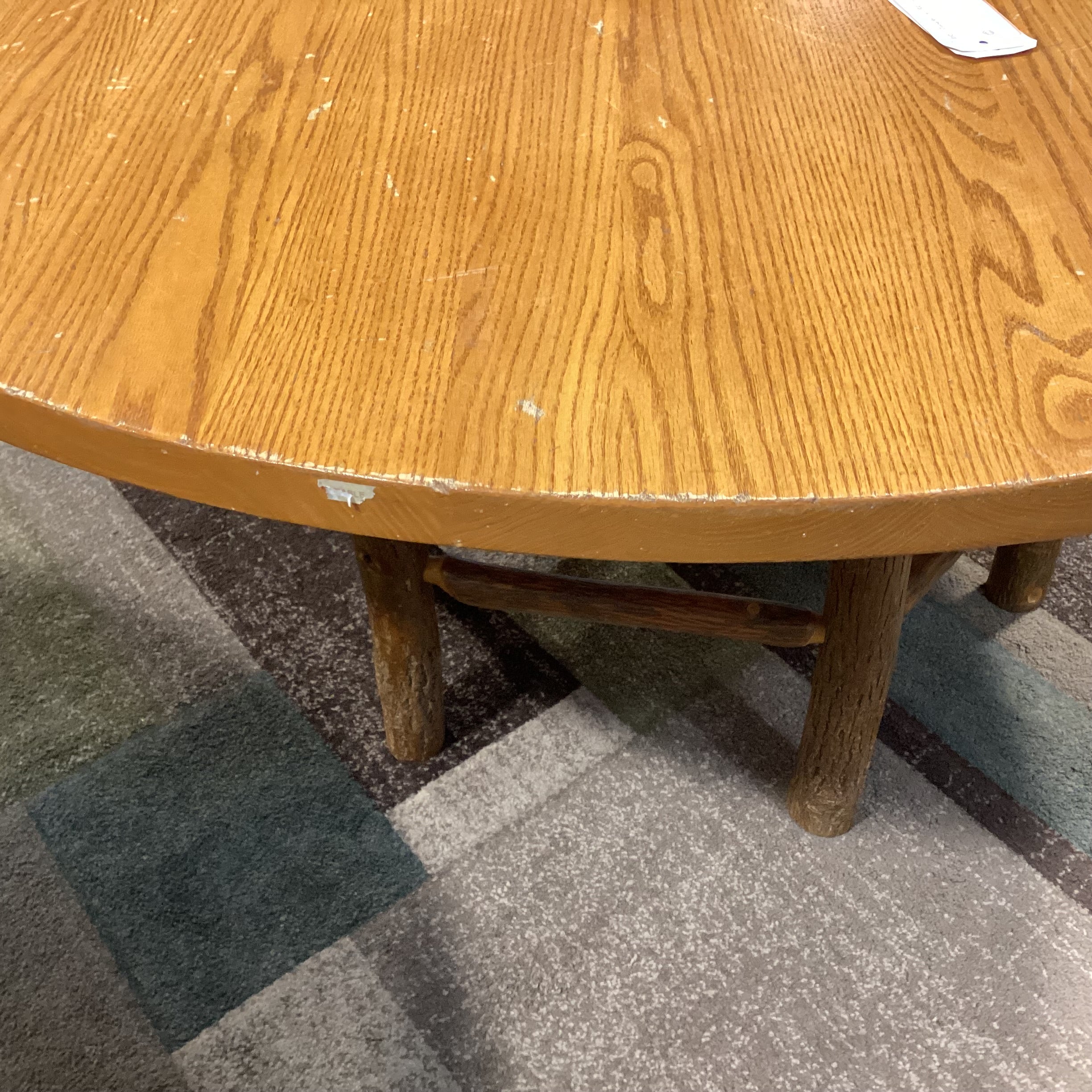 Old Hickory Log & Round Wood Top Dining Table 60" Diameter x 30"