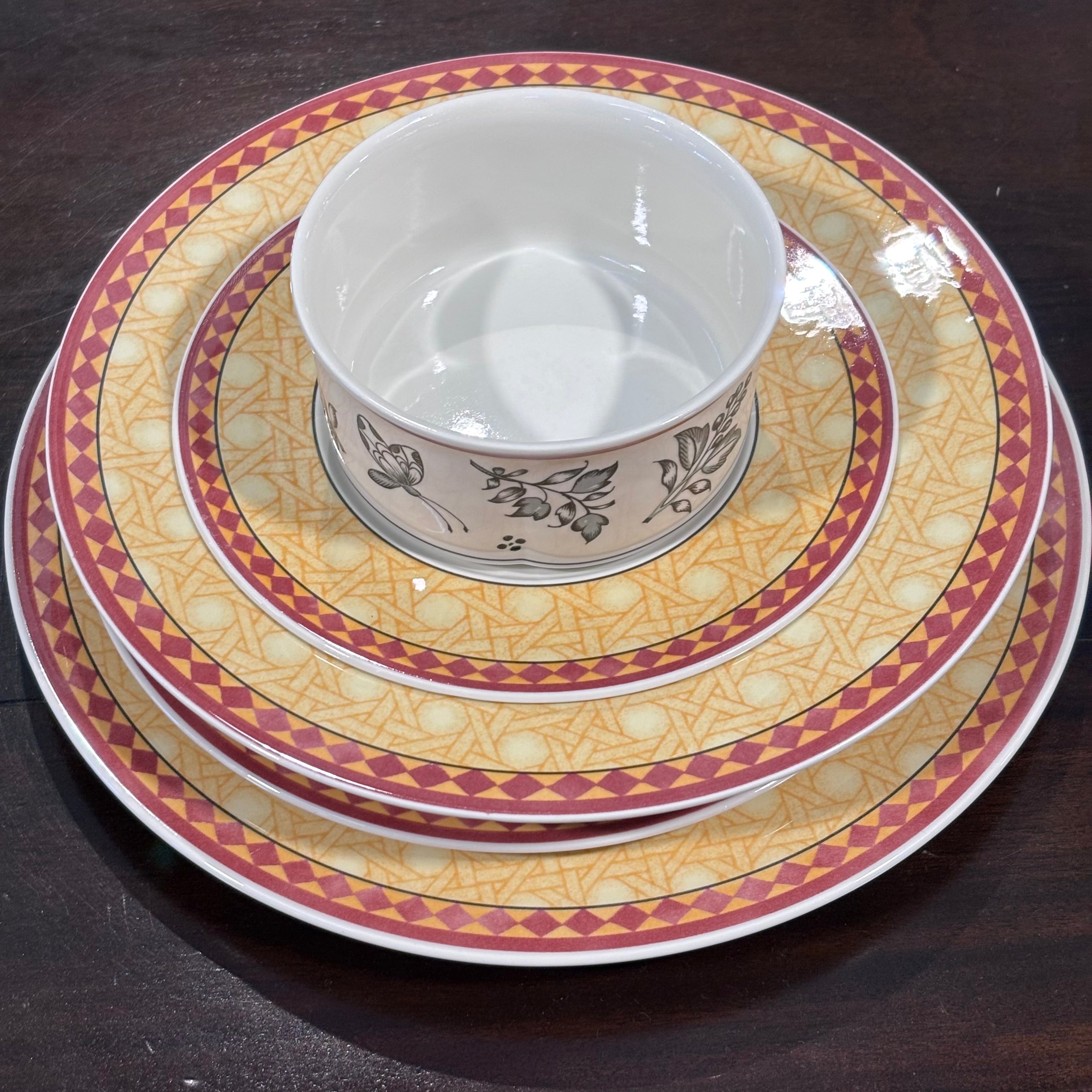 75 Piece Set Vintage Villeroy & Boch Saffron Switch Plantation Dinnerware Set