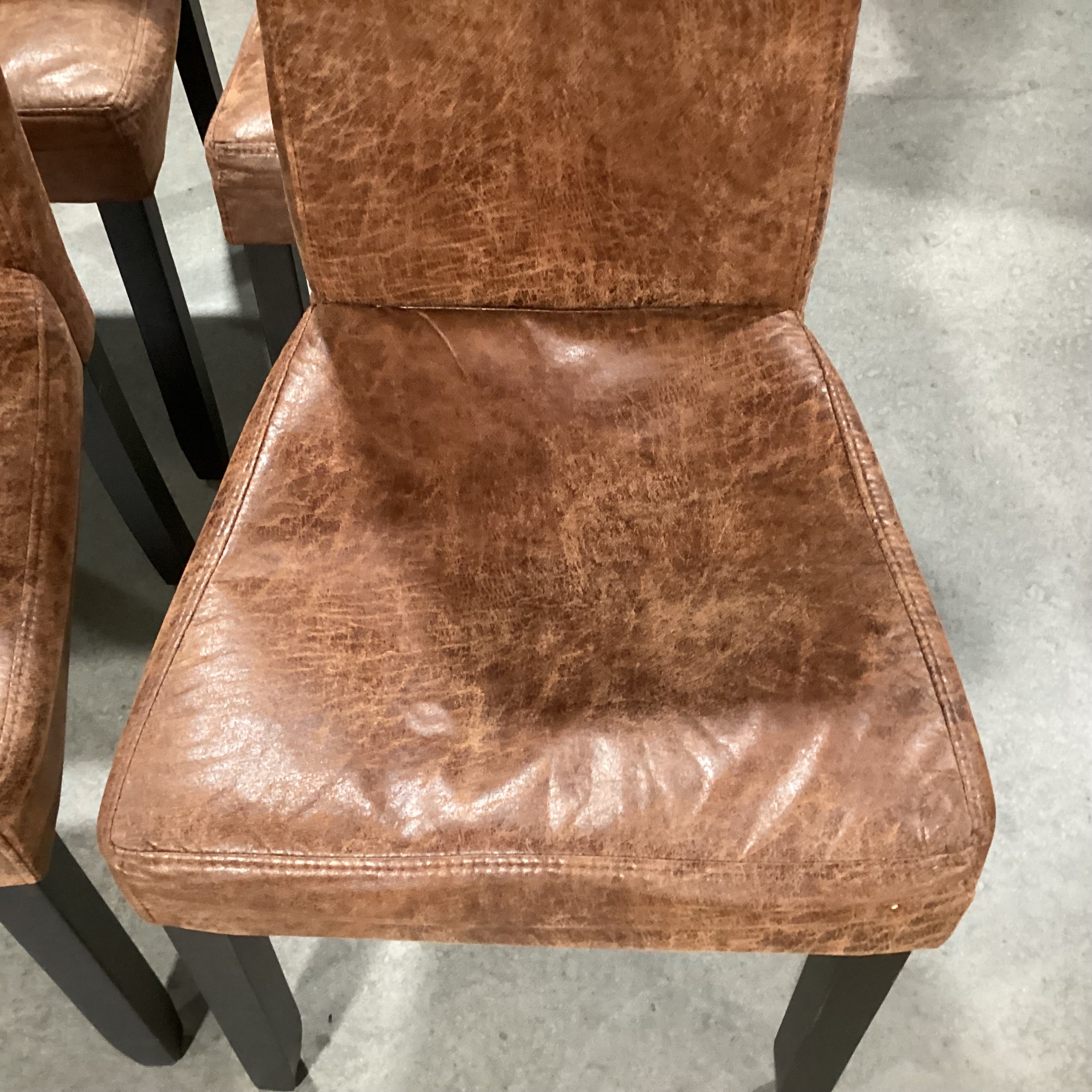 SET of 4 Faux Leather Dining Chairs 19"x 20"x 40"