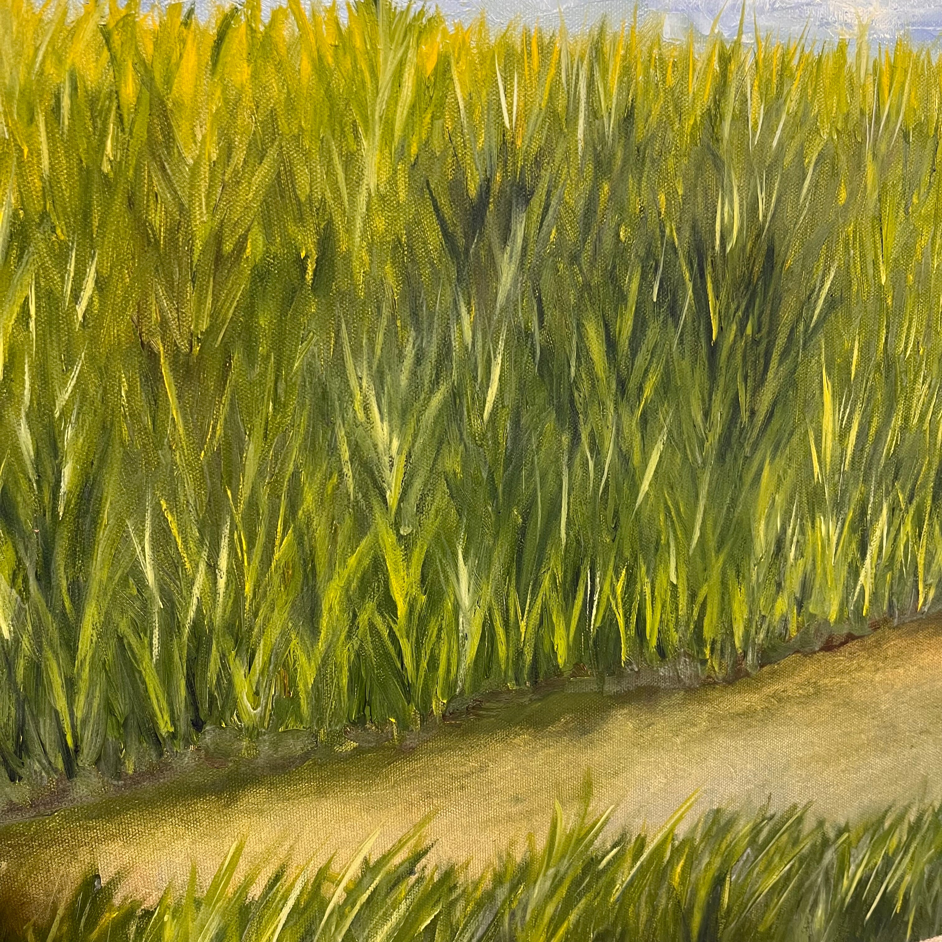 Marsh Grasses Original Oil Painting on Canvas Wall Art  25.75"x 22"