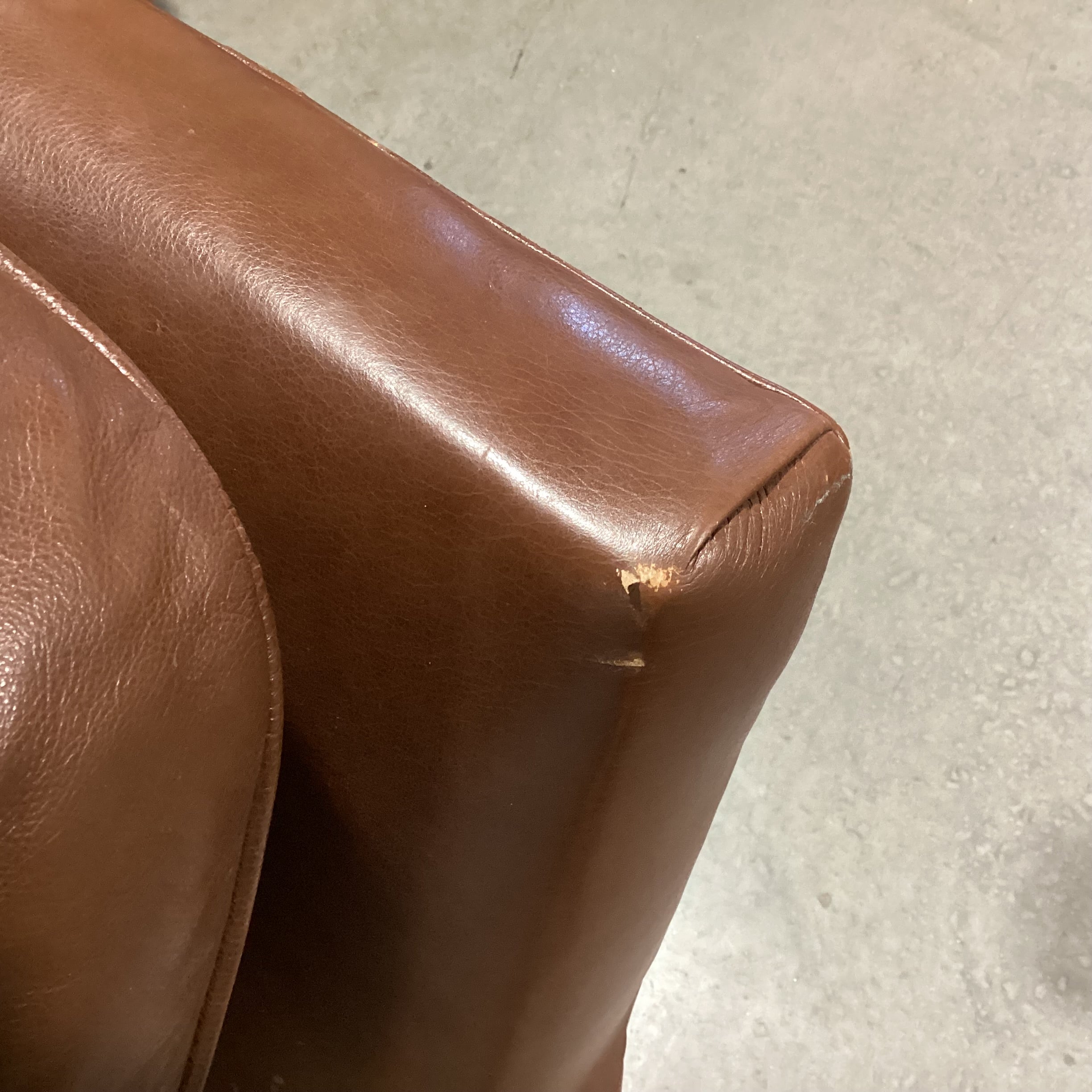 Leather Master NC Brown Leather Nailhead Down Mix Chair 36"x 41"x 33"