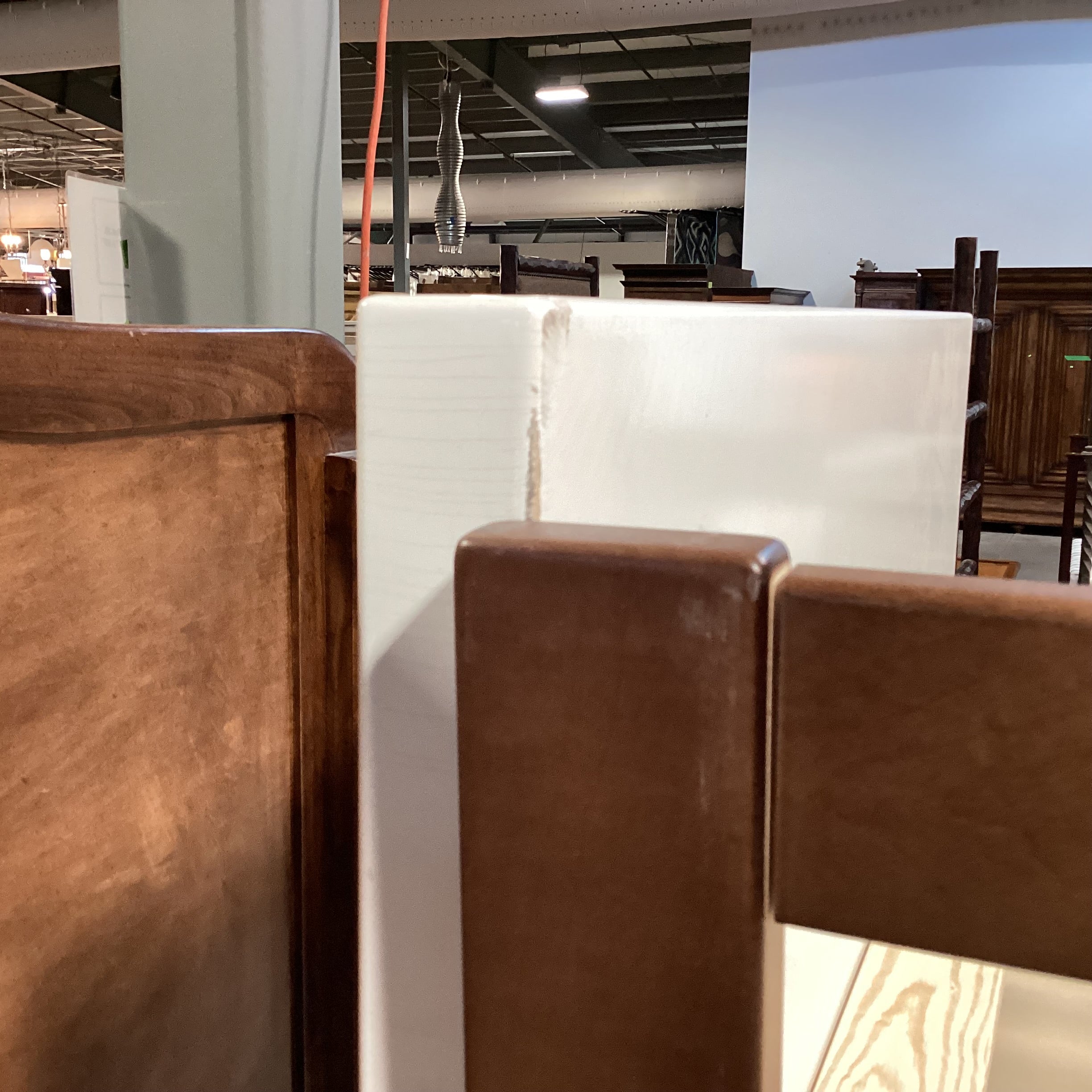 El Greco Woodworking for Room & Board White & Brown Wood Twin over Twin with Trundle Bunk Bed Set 42"x 80"x 72"