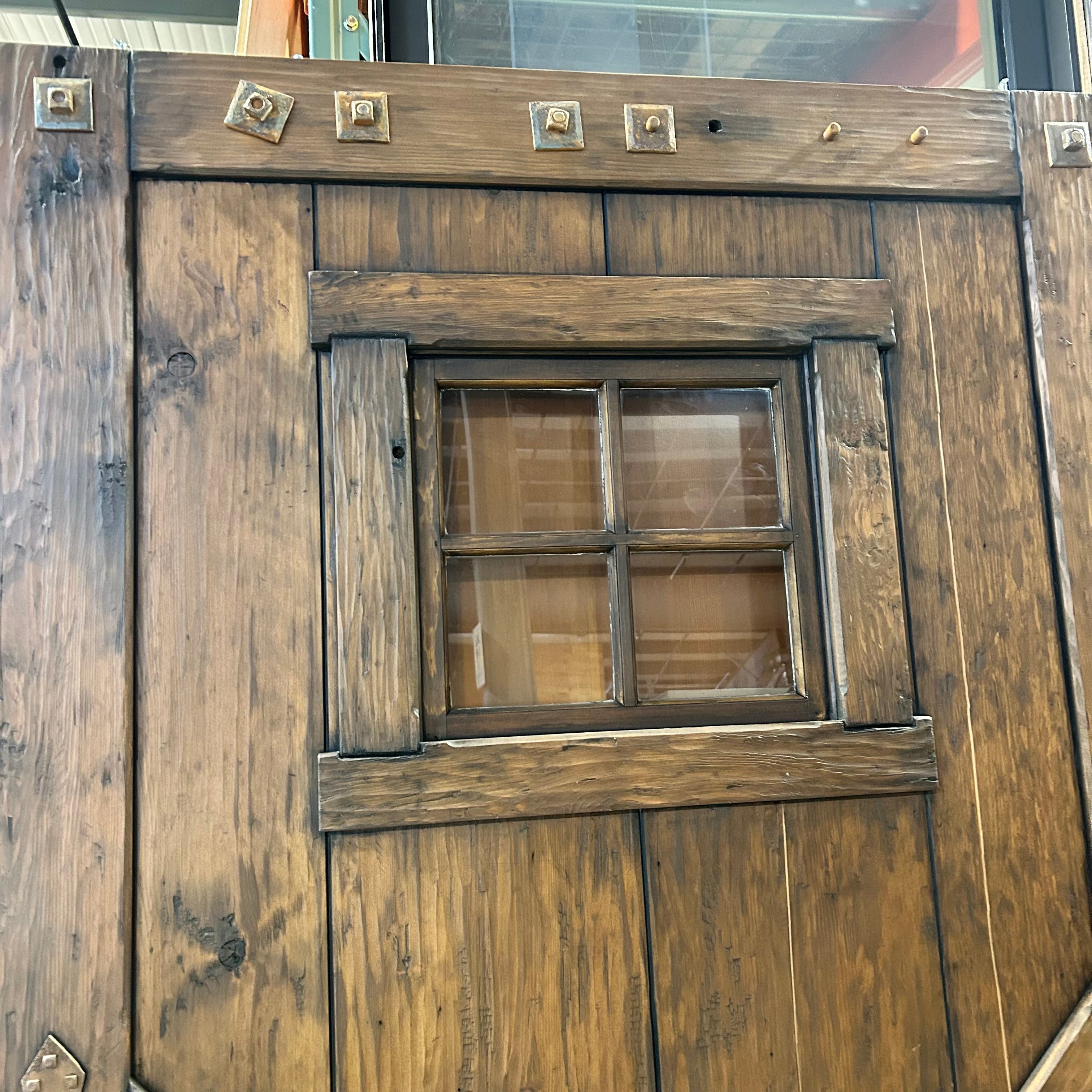 47.75"x 87.75"x 2.5" Rustic Pine Barn Door/Pocket Door with Iron Hardware Aceents