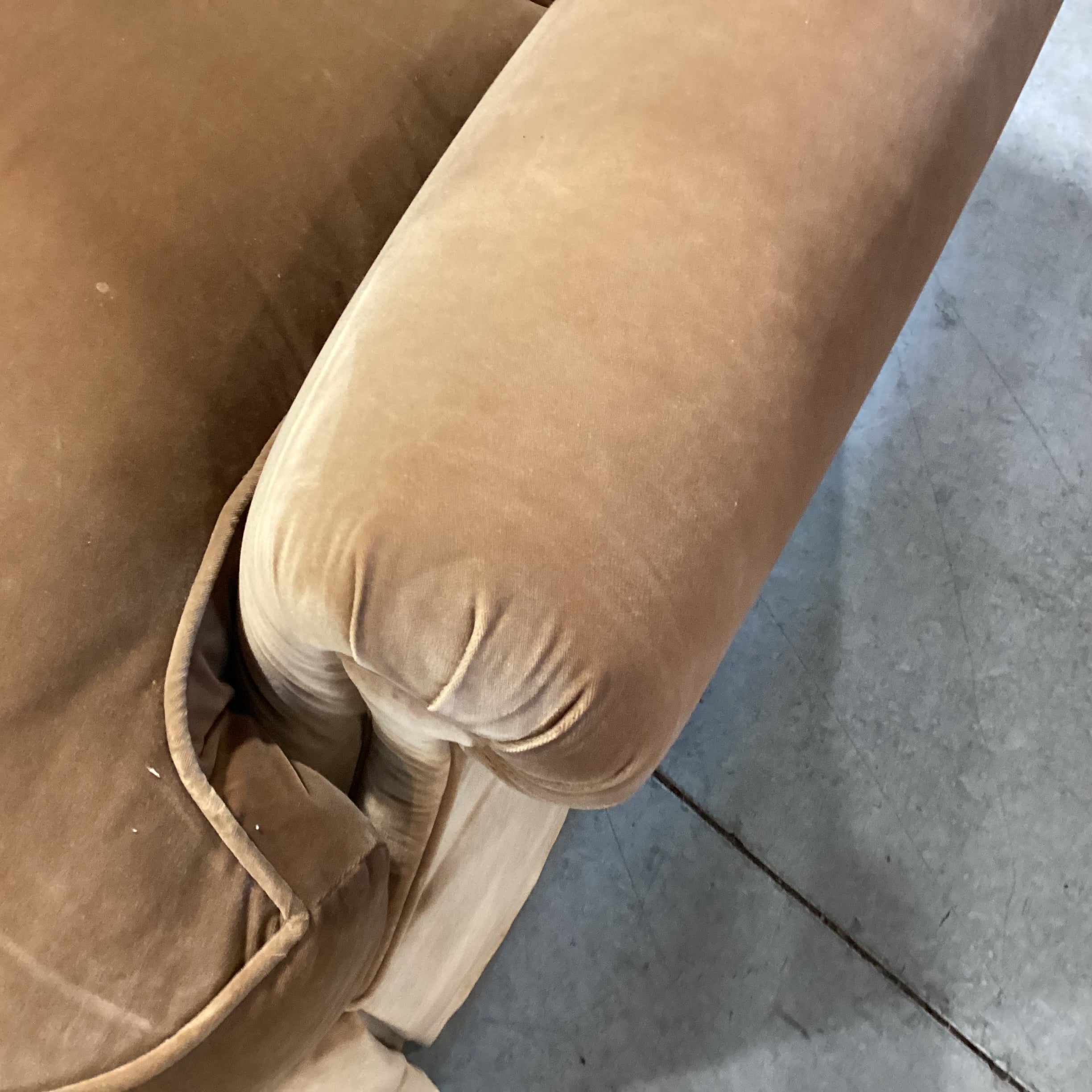 JJ Custom Butterscotch Velvet Down Mix Chair 36"x 42"x 34"