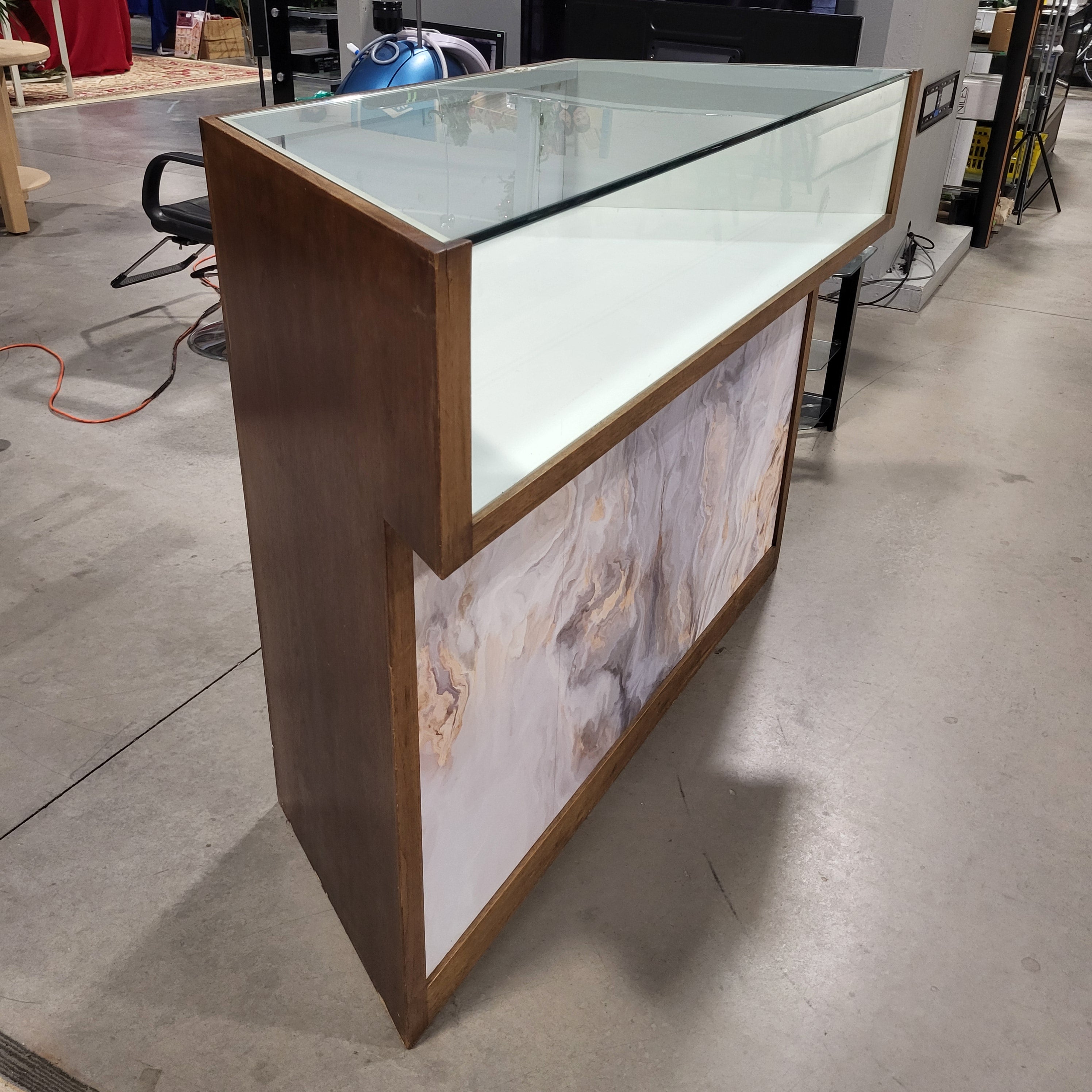 66"x 12"x 45" Trapezoid Glass Top with Storage Display Case