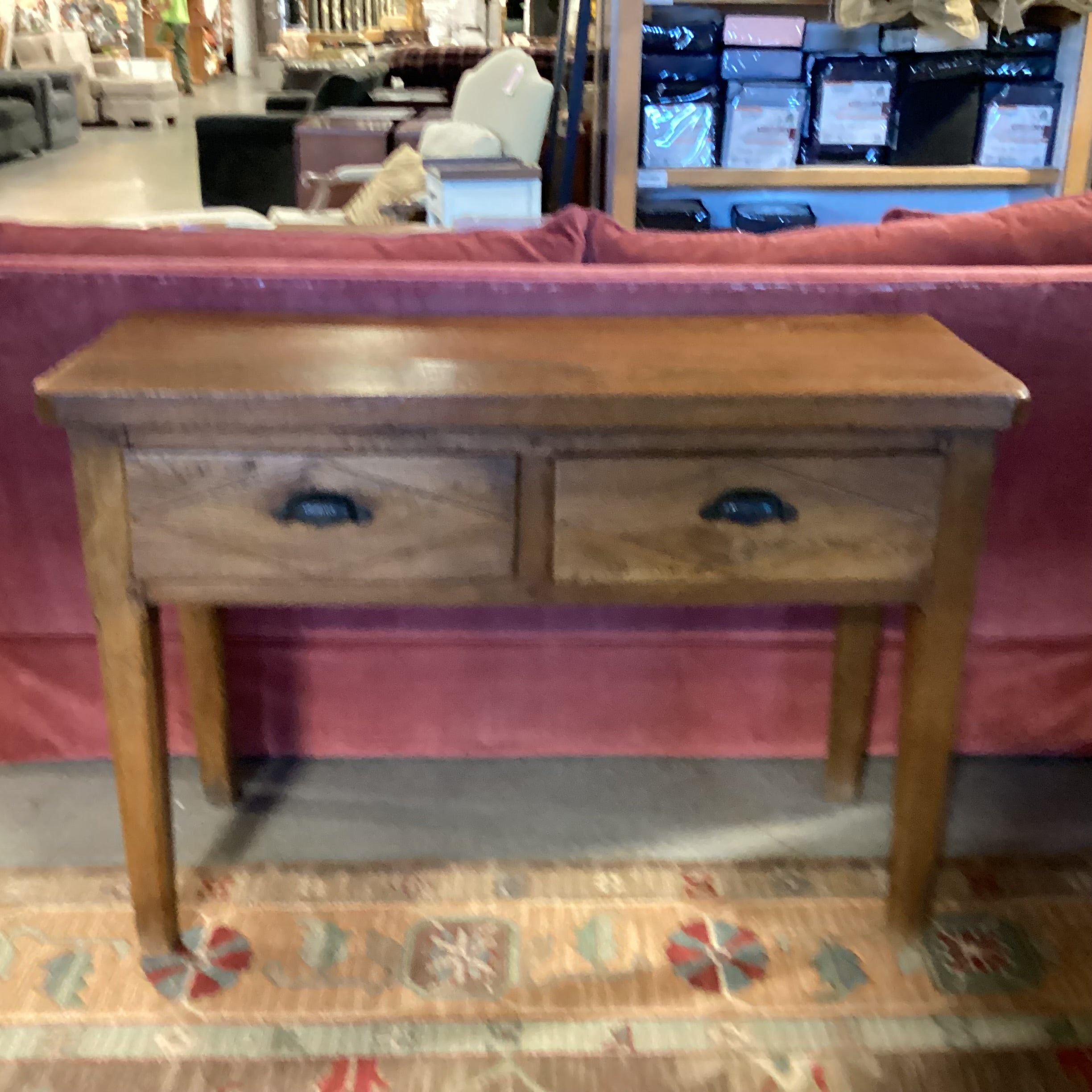 Antique Solid Wood 2 Drawer Console Sofa Table 45.5"x 17.5"x 31.5"