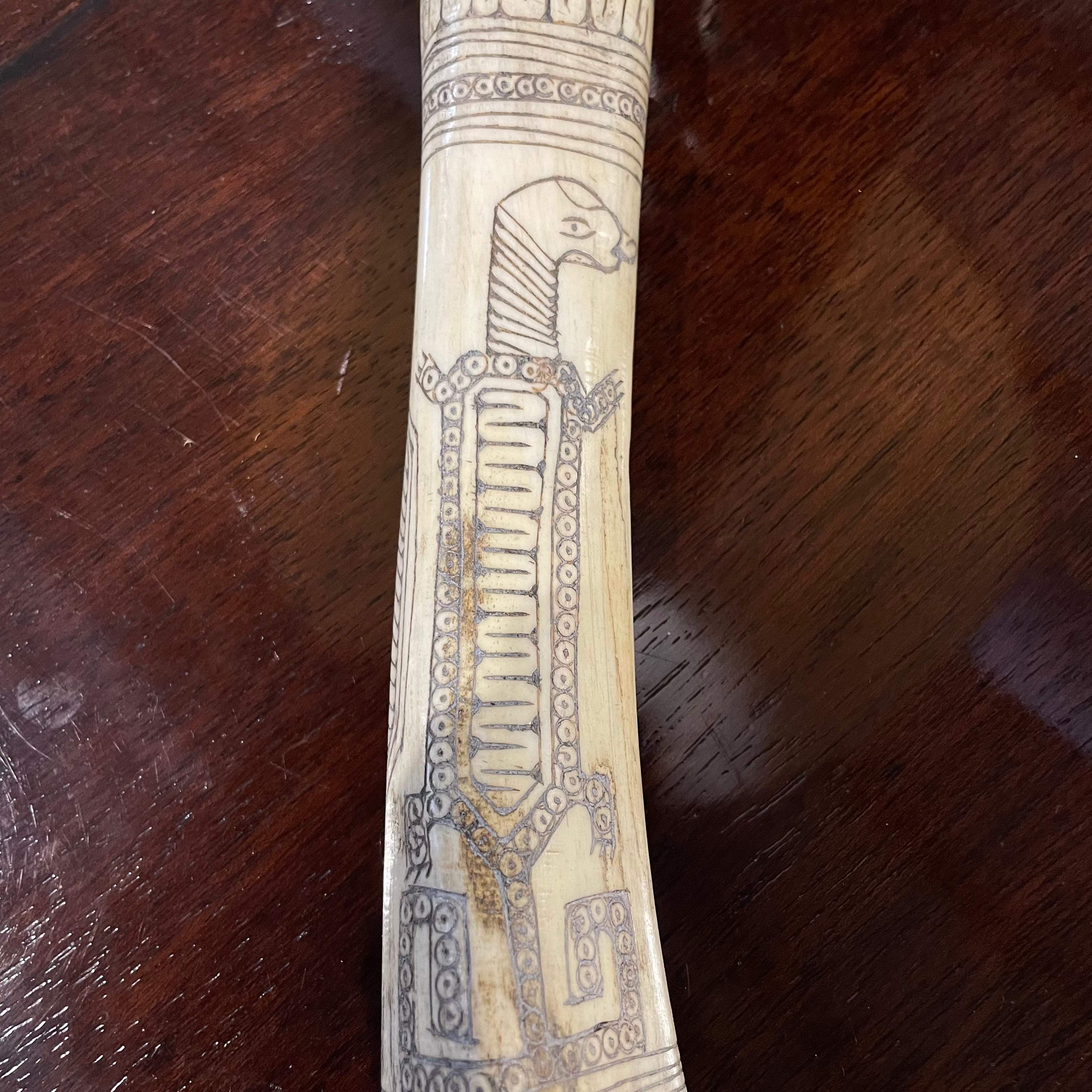 Vintage Batak Tribal Handcarved Medicine Bone, 1.5" x 9.25"