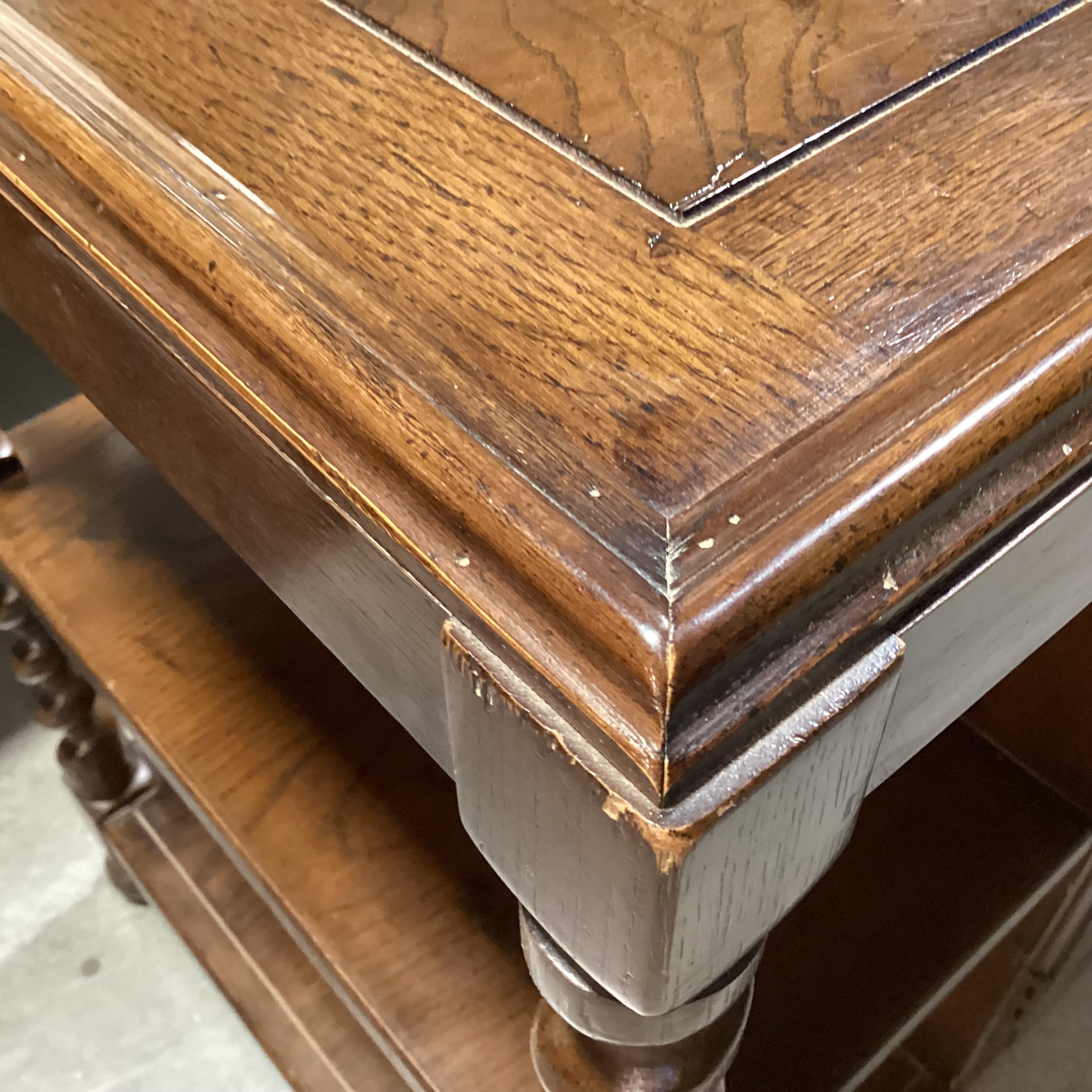 Vintage Barley Twist & Veneer 3 Tiered with Door & Shelves End Table 28"x 18"x 26.5"