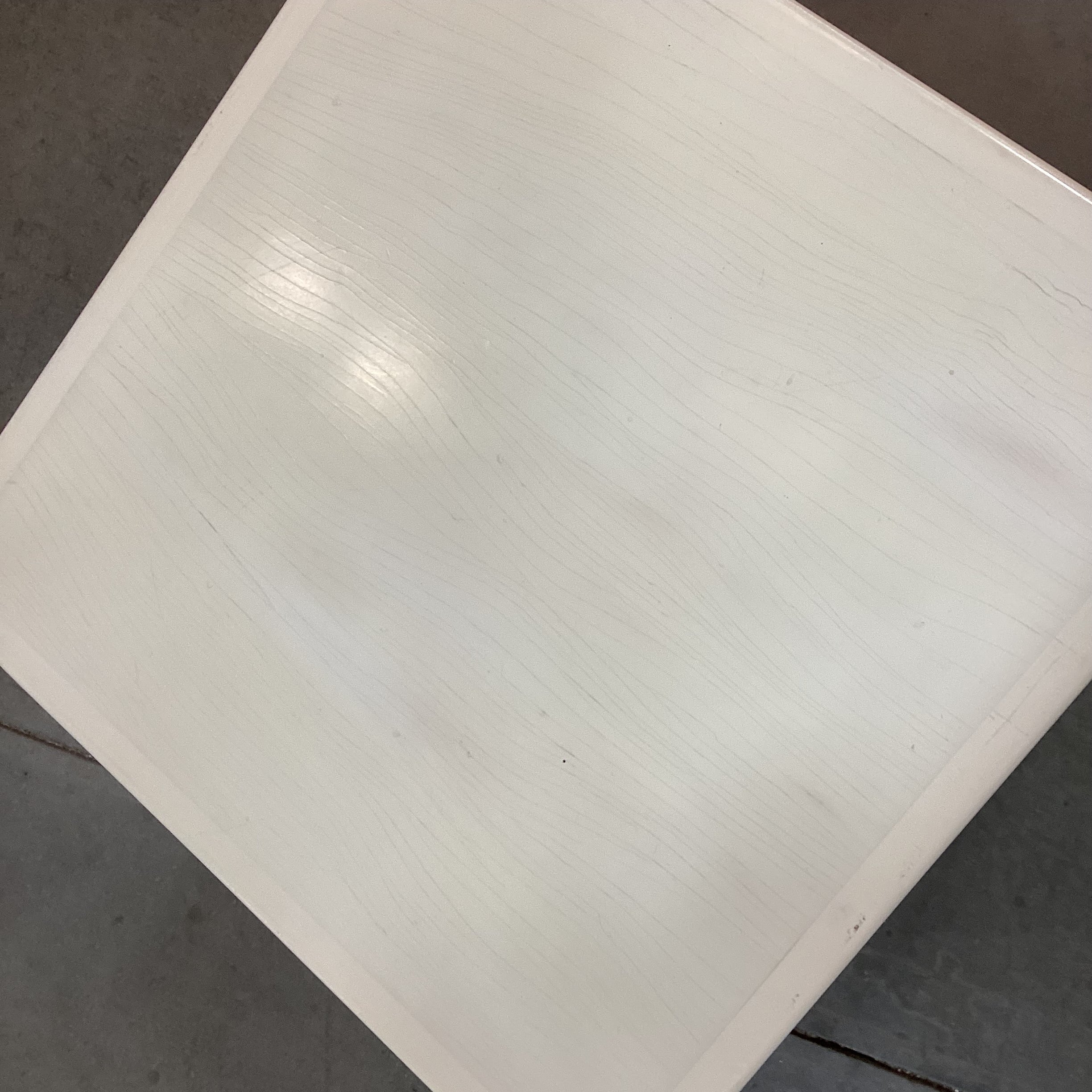Vintage Lyle & Umbach Ltd New York Cabinet Maker Custom Cream Solid Wood Cube End Table 18"x 18"x 20"
