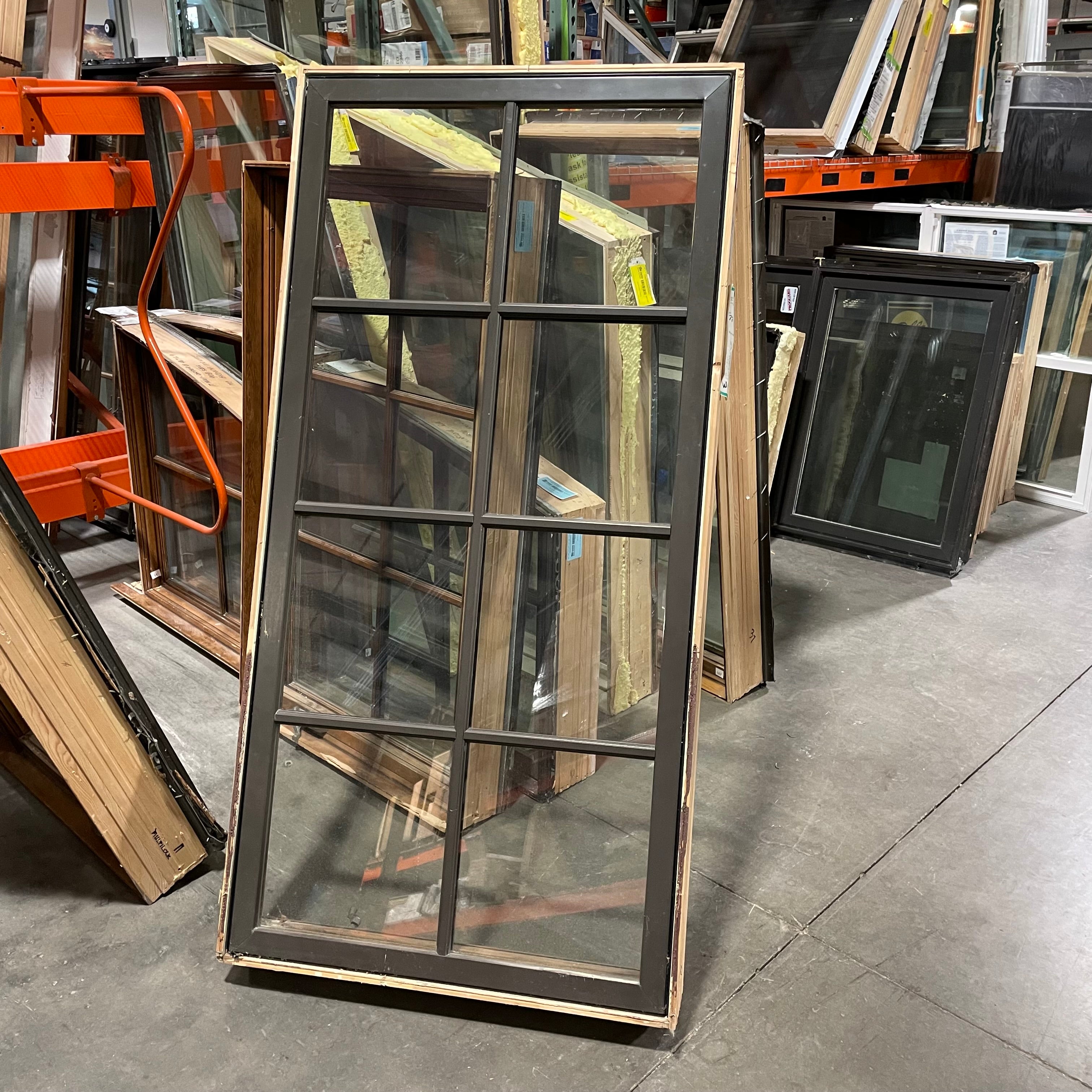 35.25"x 71"x 6.5" Brown Metal Clad 8 Panel Single Casement Exterior Window