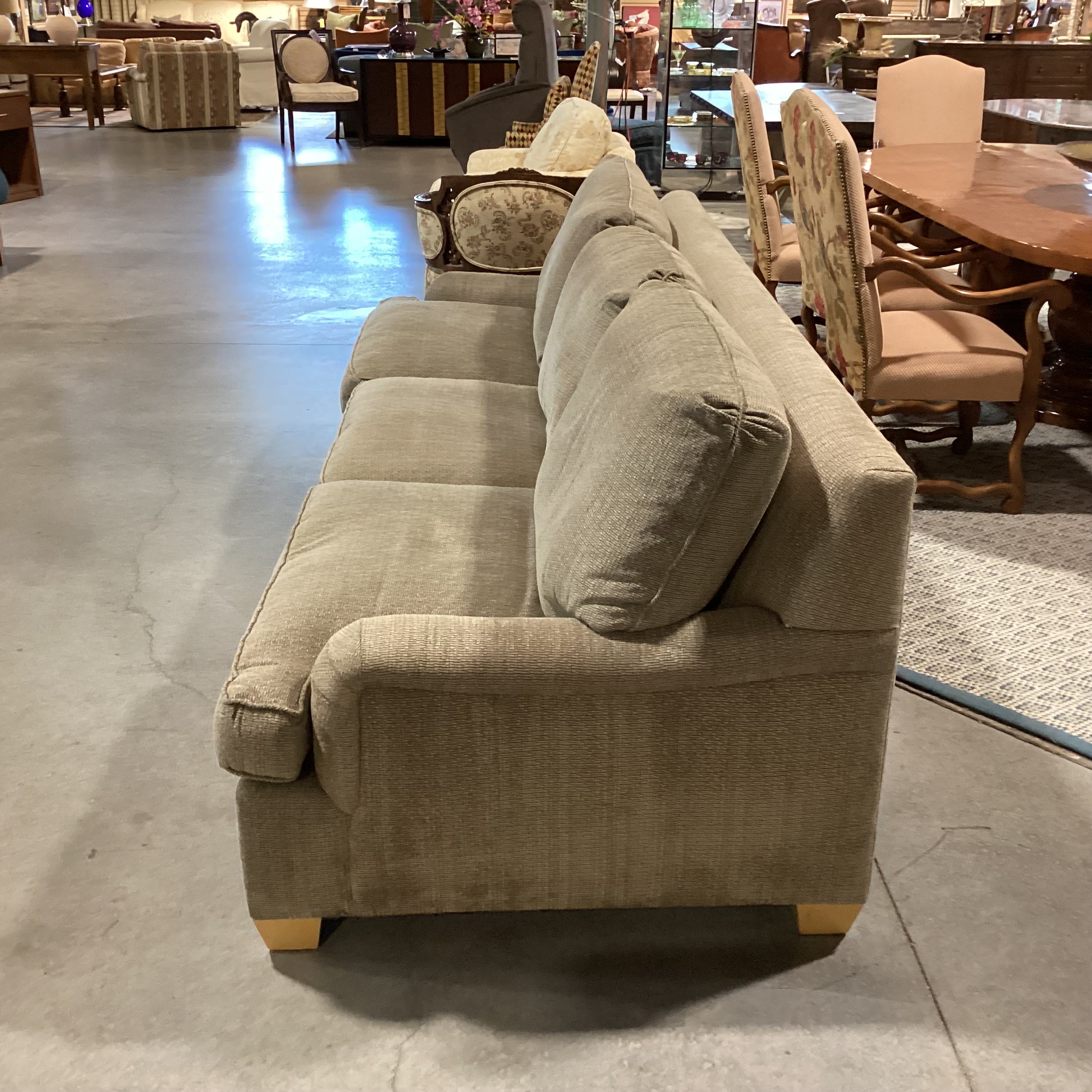 Fitzgerald Staprans Custom Sage Texture Woven Queen Sleeper Sofa 110"x 32"x 34"