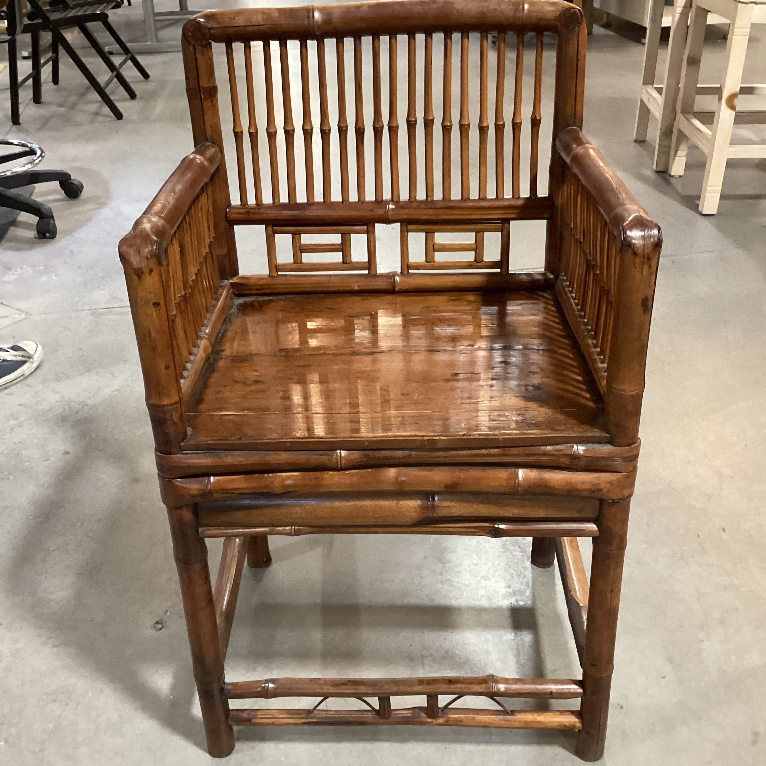 Vintage Bamboo Asian Accent Chair 20"x 16.5"x 33"