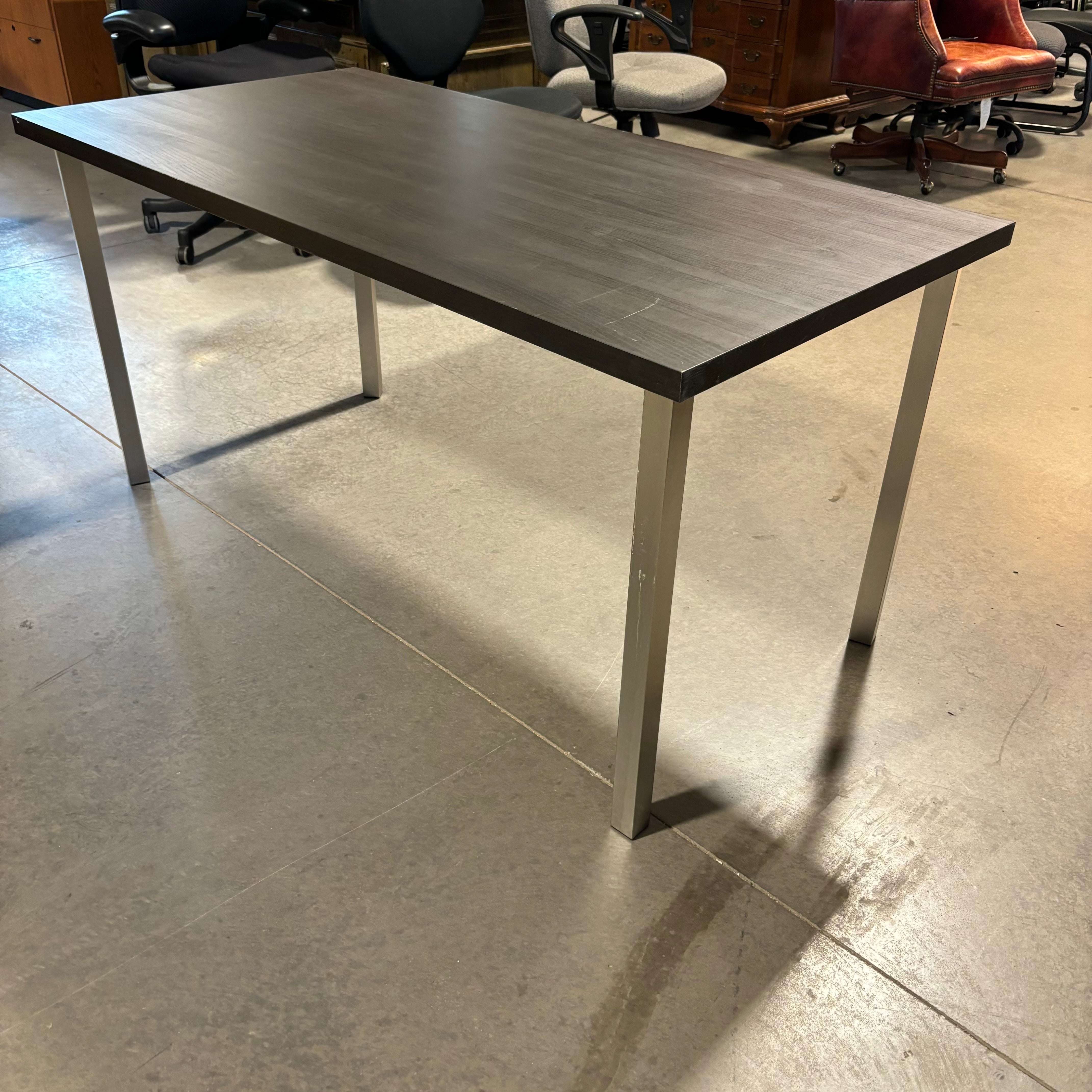 Dark Wood Style Laminate Top with Steel Legs Desk 60"x 30"x 29"