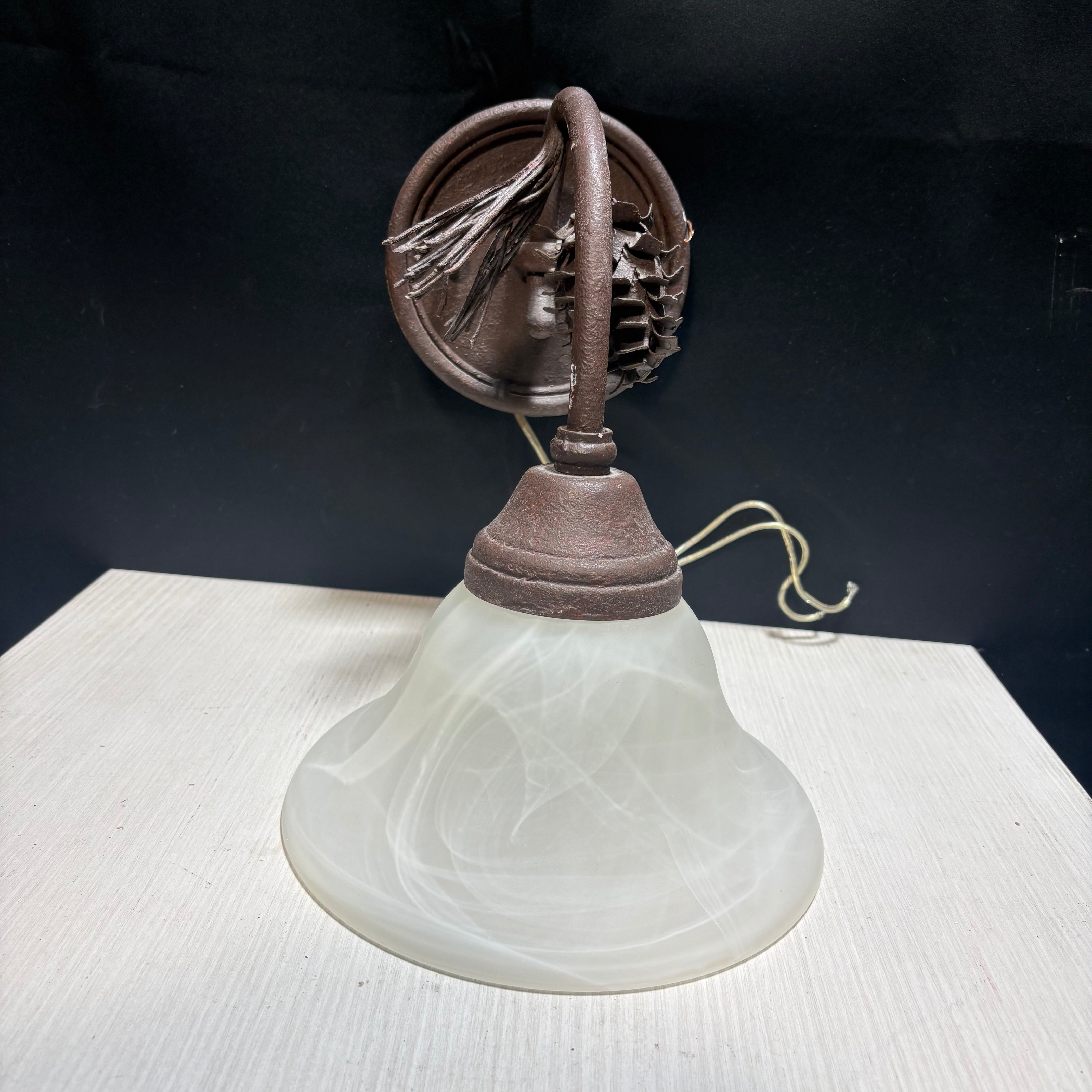 Vintage Pine Cone Style Cast Iron Wall Sconce