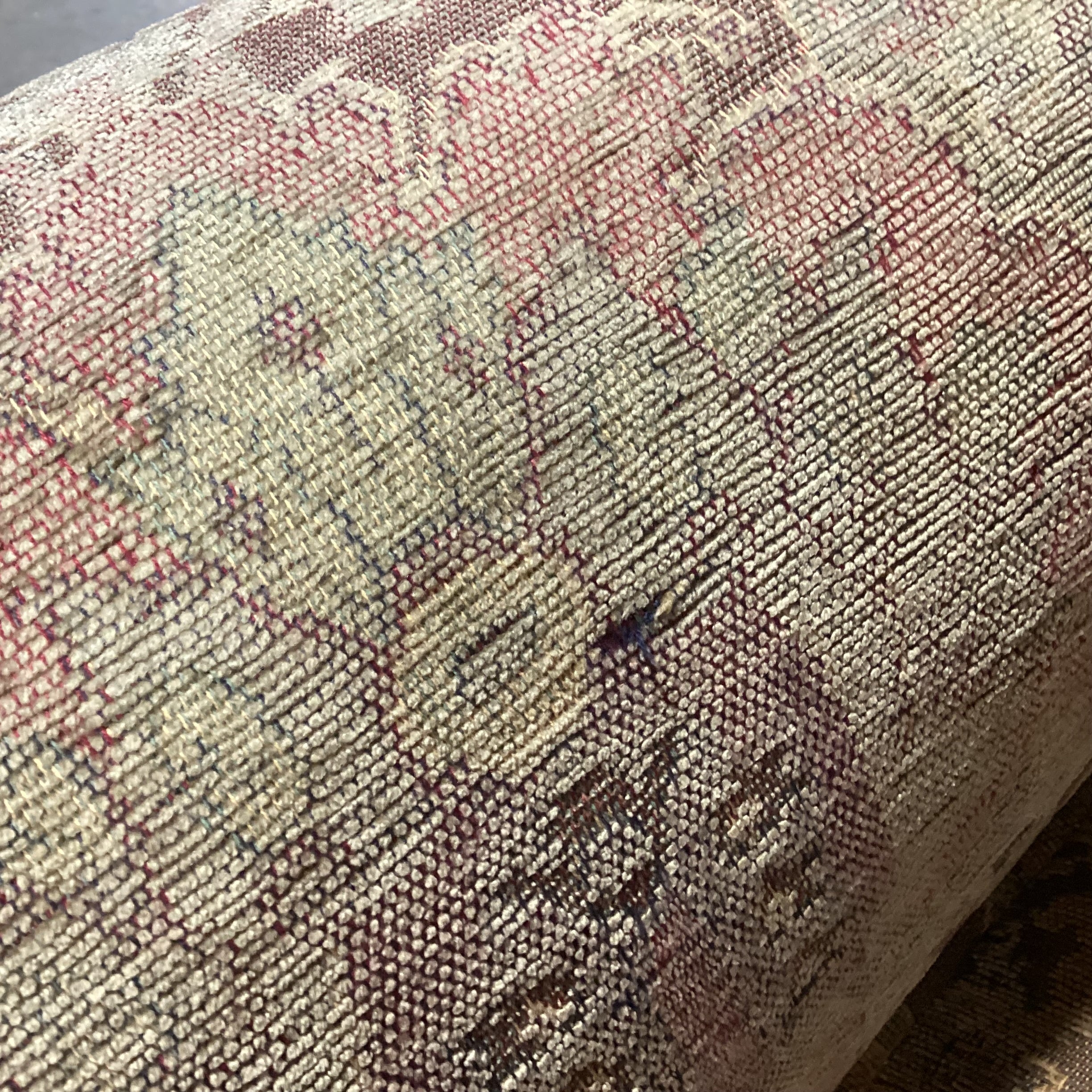 Arhaus Brown & Sage Chenille Woven with Nailhead Wing Chair 38"x 38"x 44"