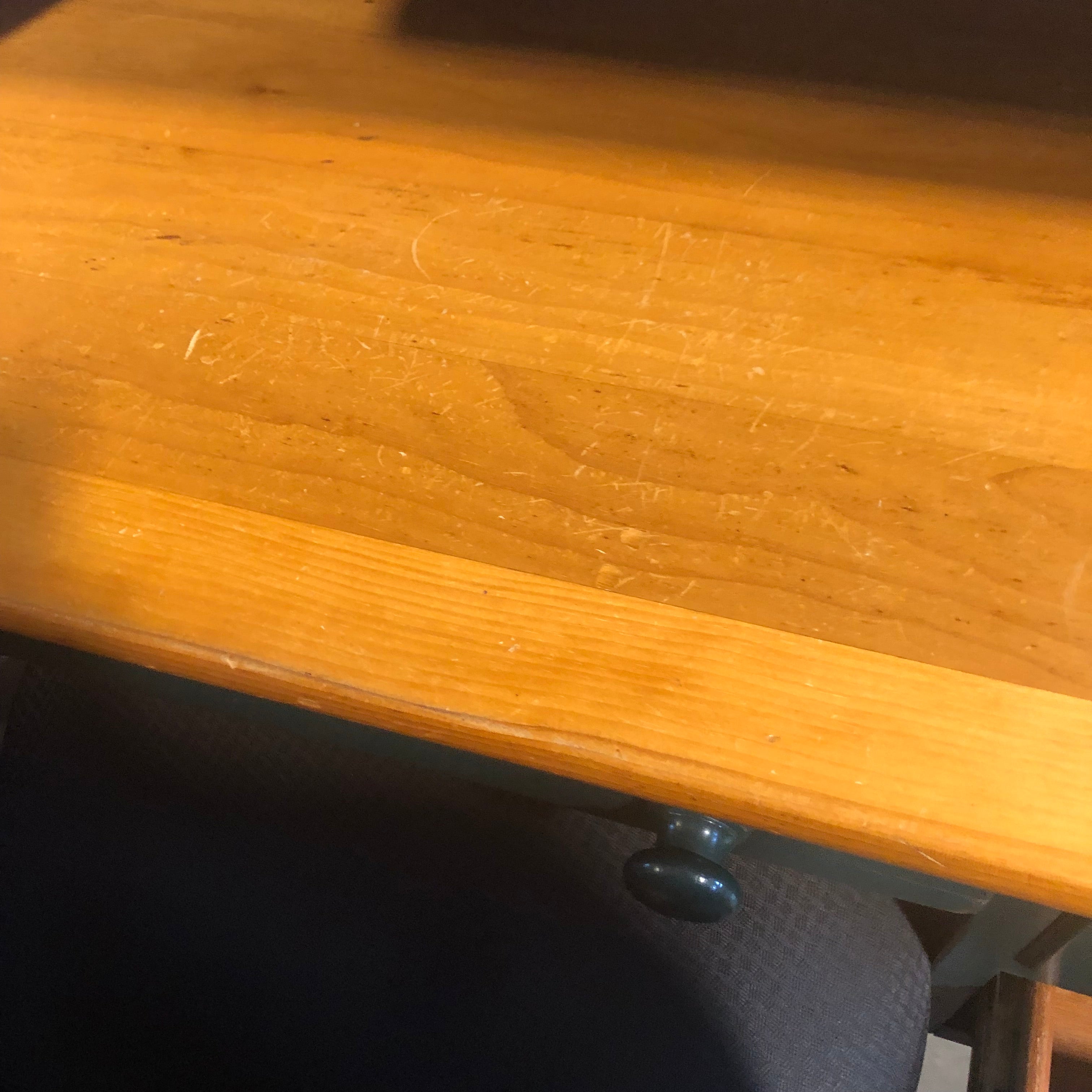 Lexington Solid Light Finish Top and Green Rustic Style Wood Desk 64"x 32"x 30.5"