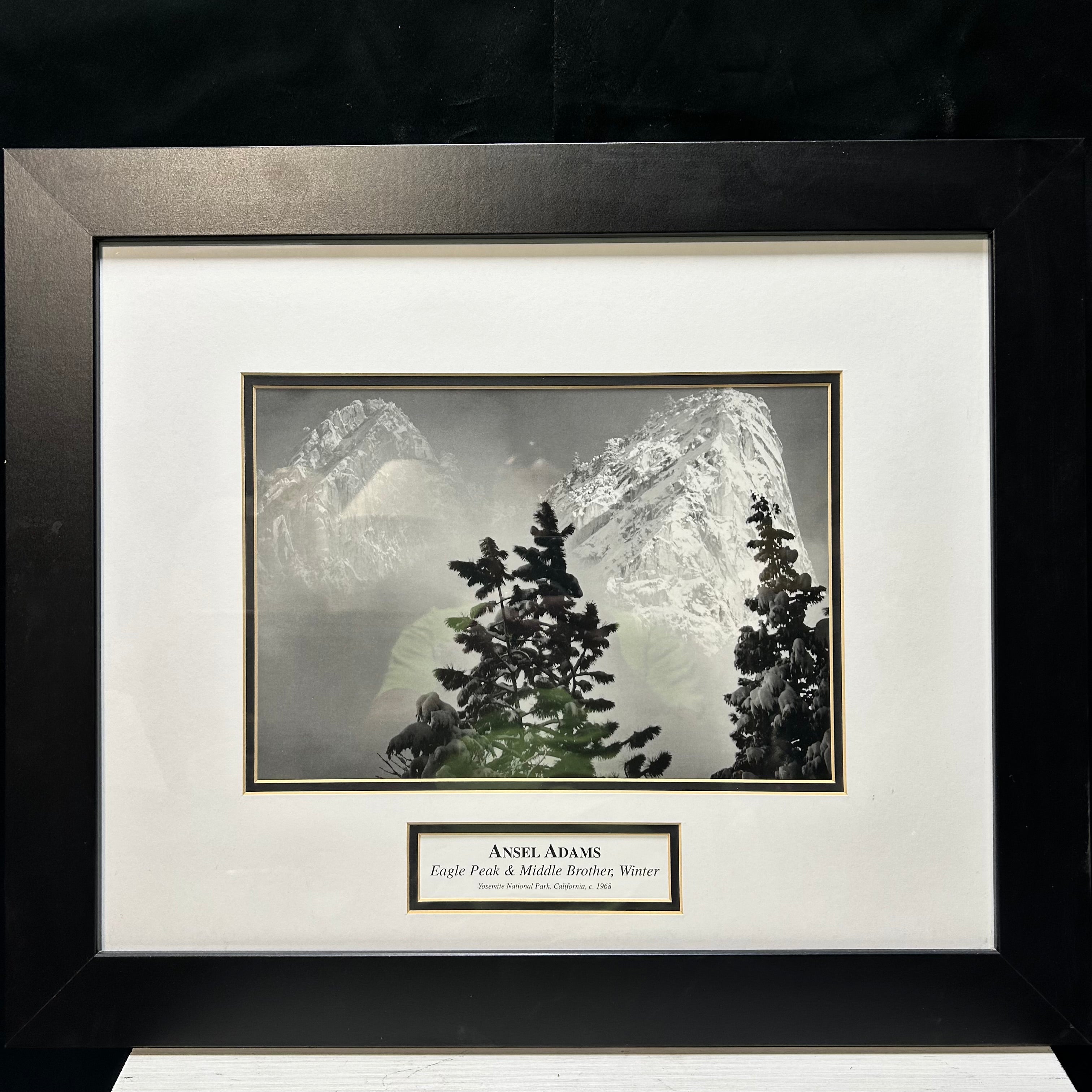 Ansel Adams "Eagle Peak & Middle Brother, Winter Yosemite 1968 23.5'x 19.5"
