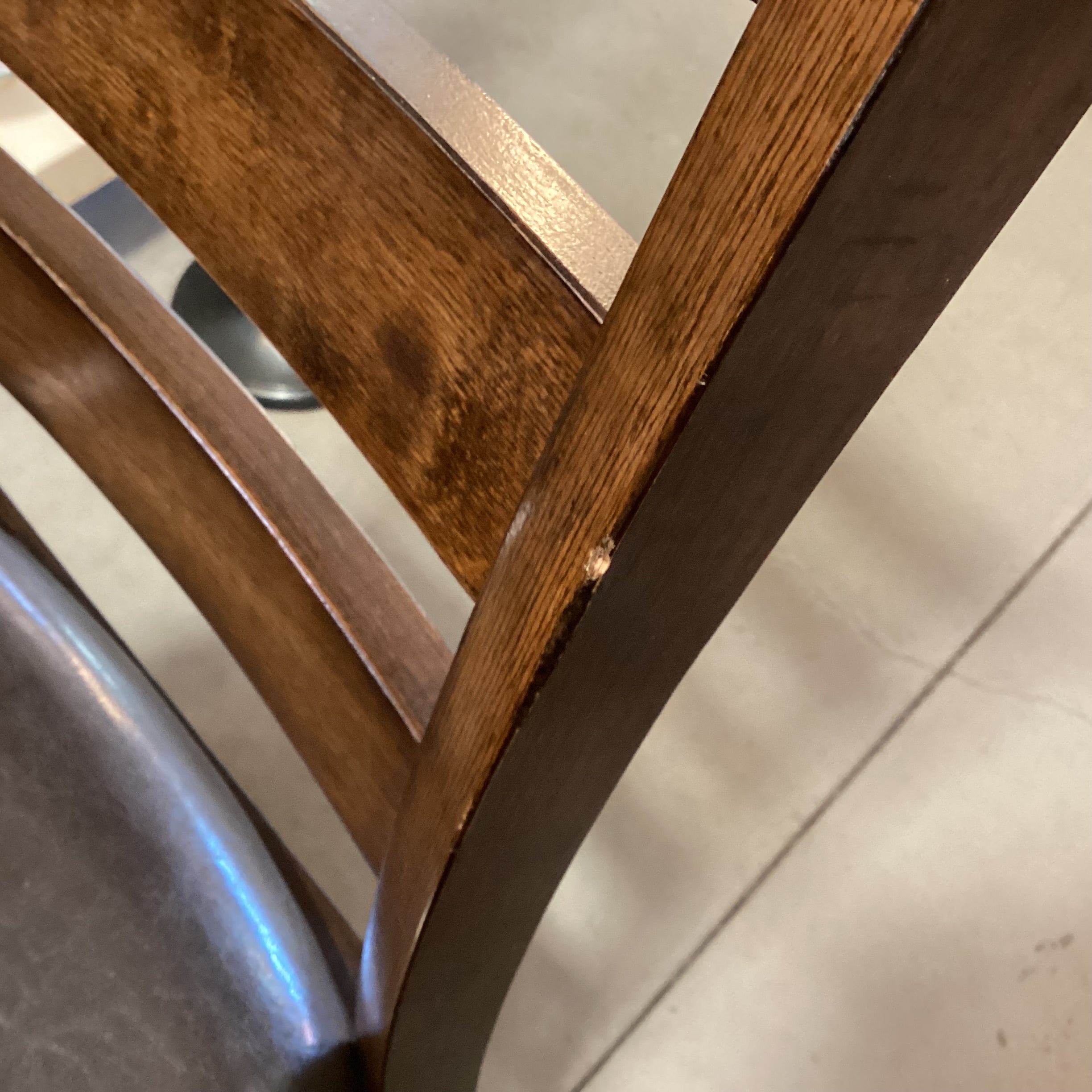 Dark Finish Wood & Faux Marble Table with 6 Faux Leather & Wood Chairs Dining Set 60"x 38"x 30.5"
