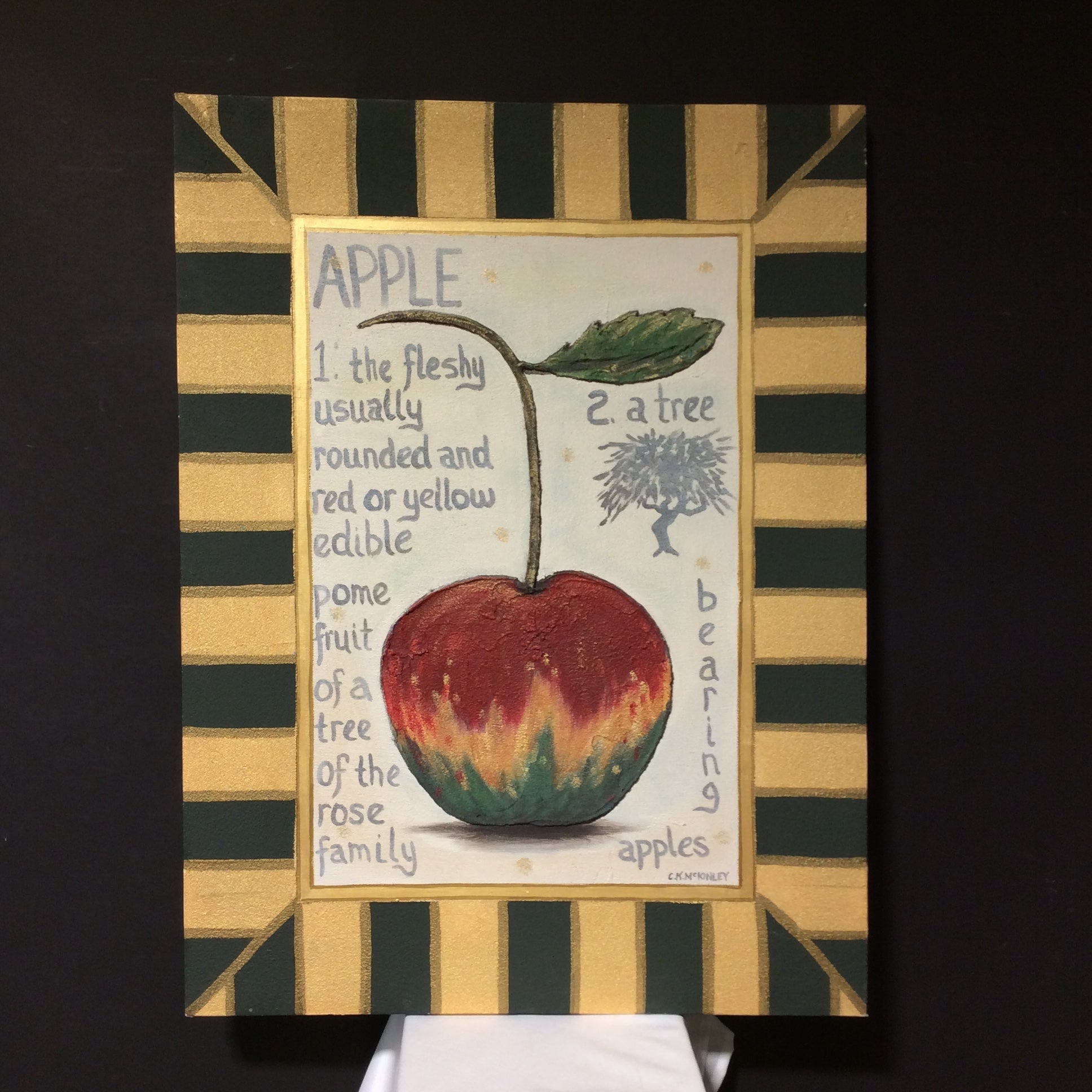 C.K. McKinley Signed Original Apple Painting On Canvas 30" x 40"