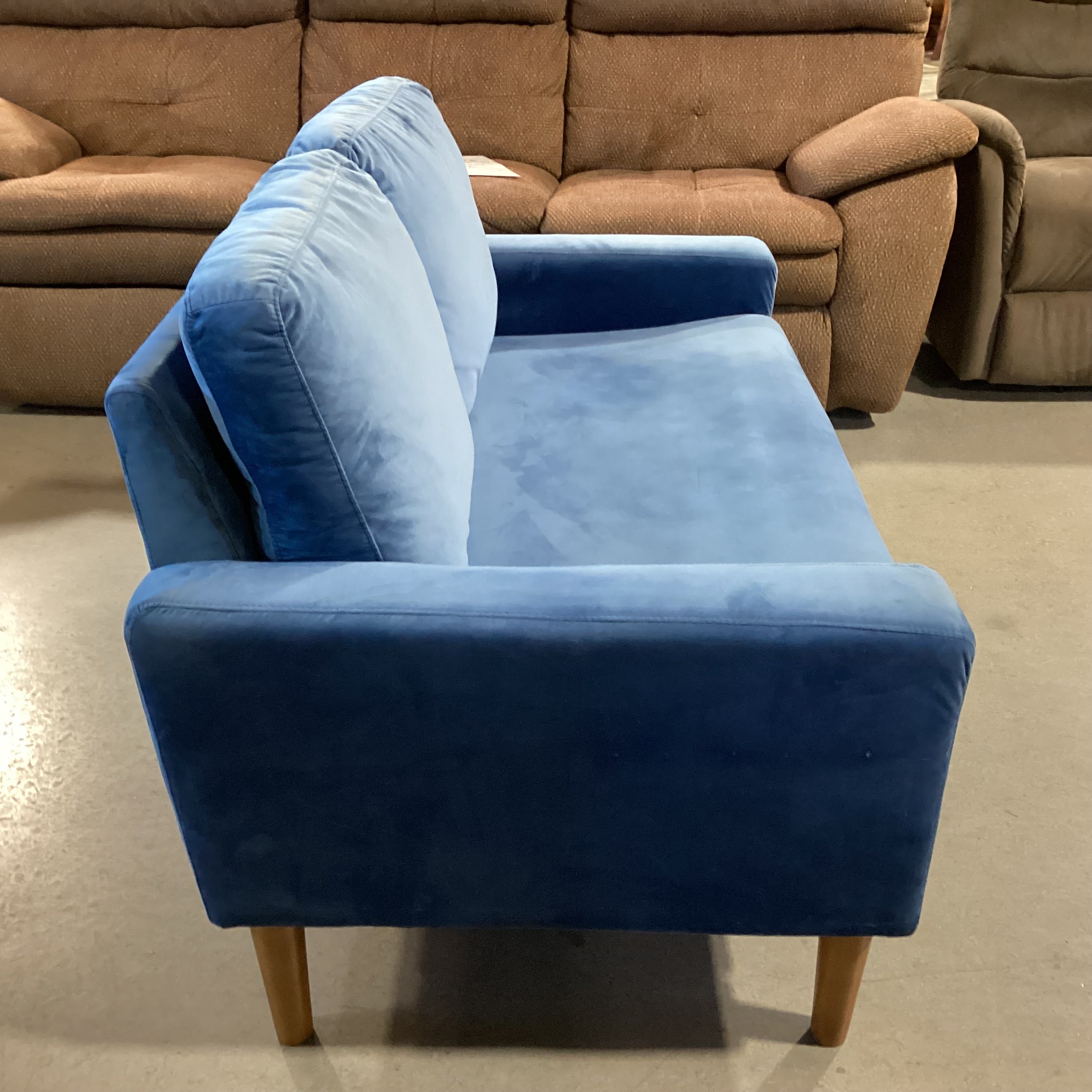 Sky Blue Plush Loveseat Sofa 52"x 30"x 30"