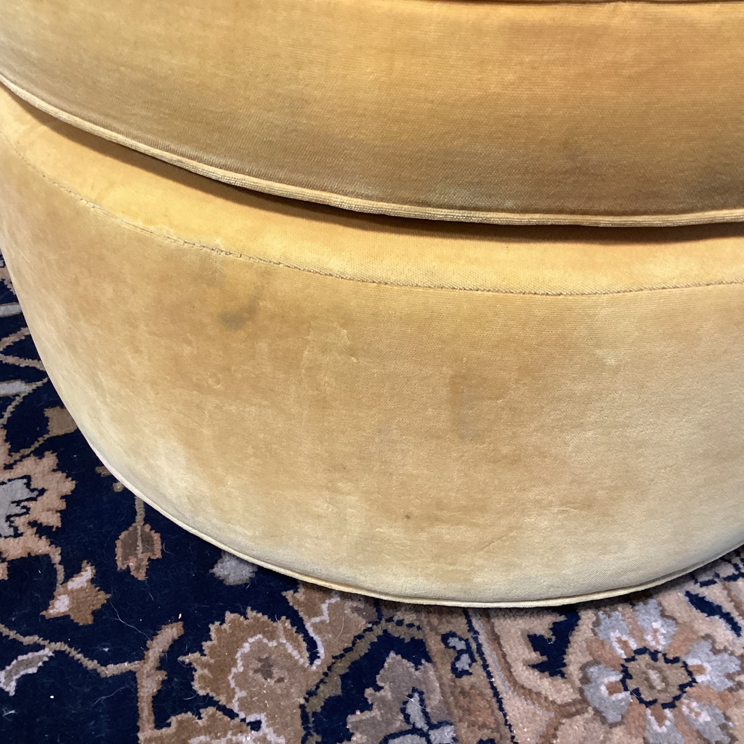 Room & Board Gold Velvet with Accent Pillow Swivel Barrel Chair 32"x 30"x 30"