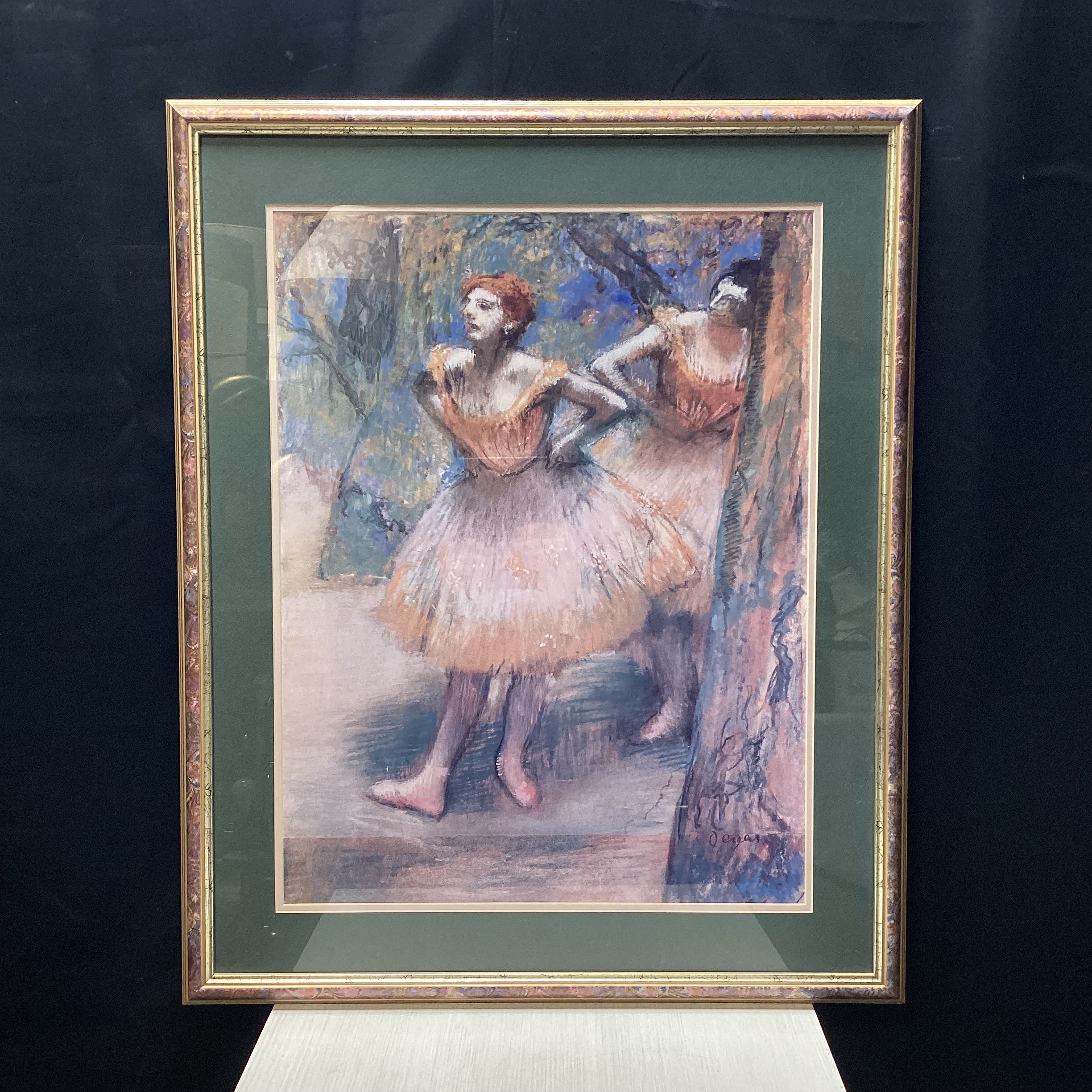 Edgar Degas "Two Dancers" Print In Colorful Frame 37" x 33"