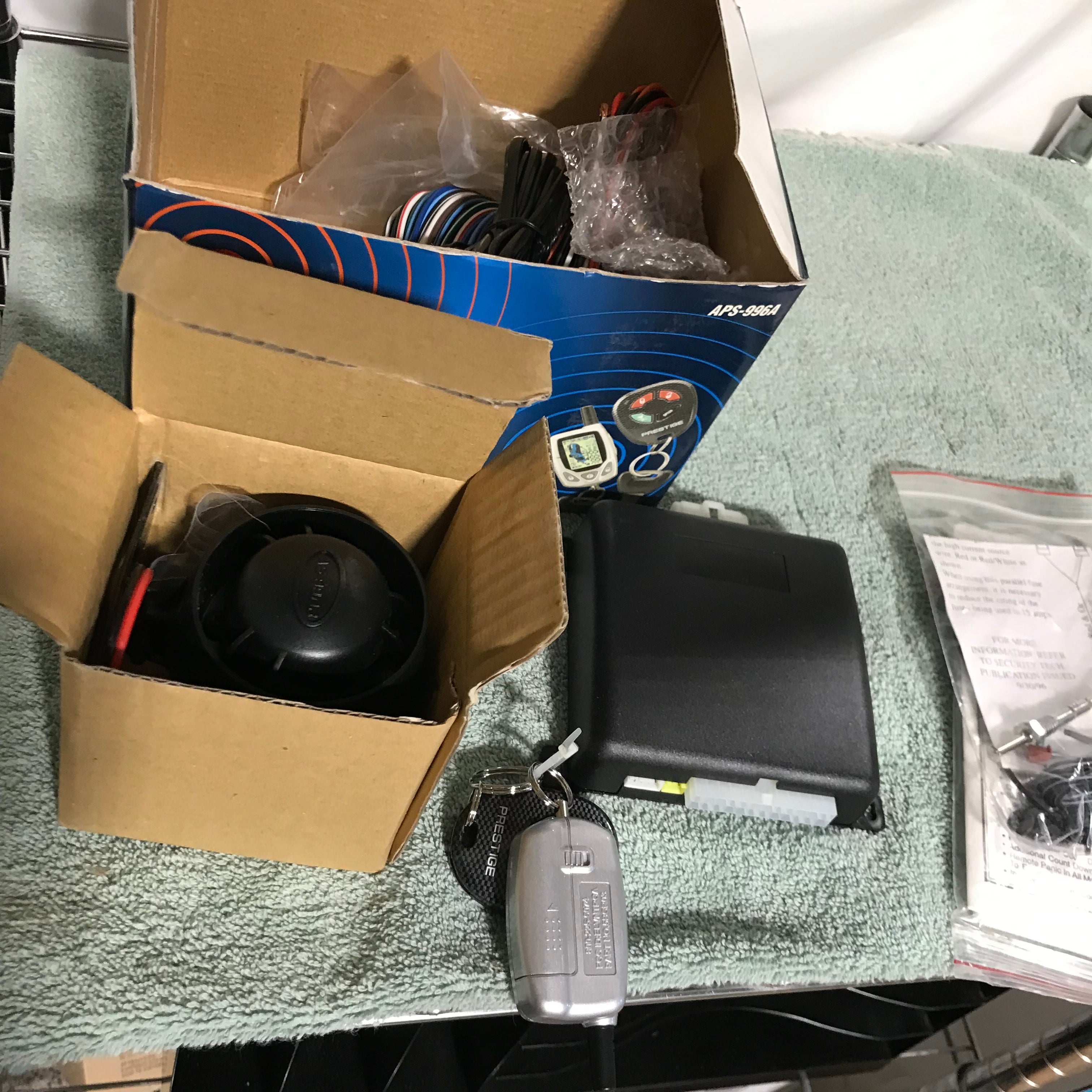 4 Button Remote Start Security System With Plug-in Shock Sensor & Starter Disable