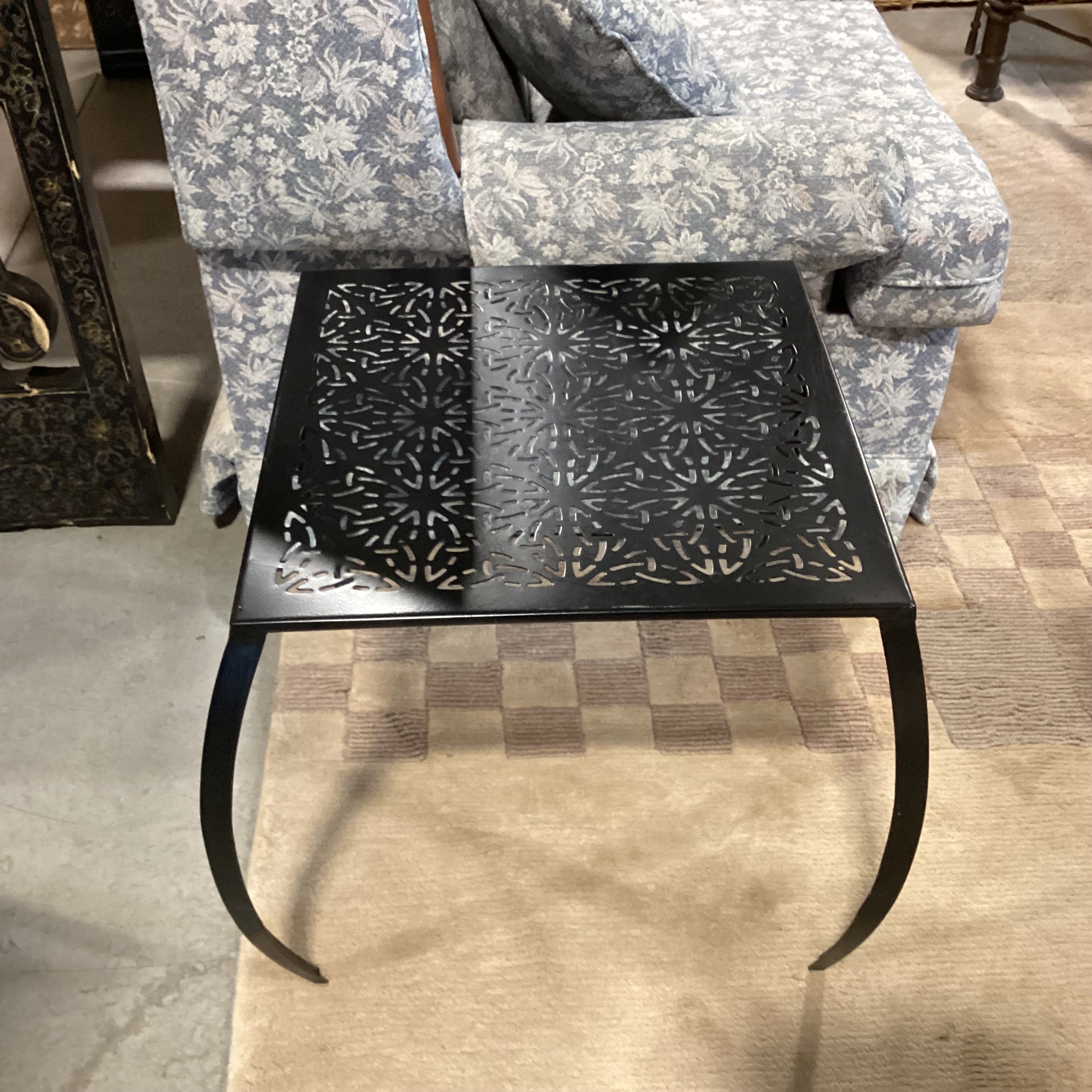 Iron & Stone Top End Table 22"x 22"x 20"