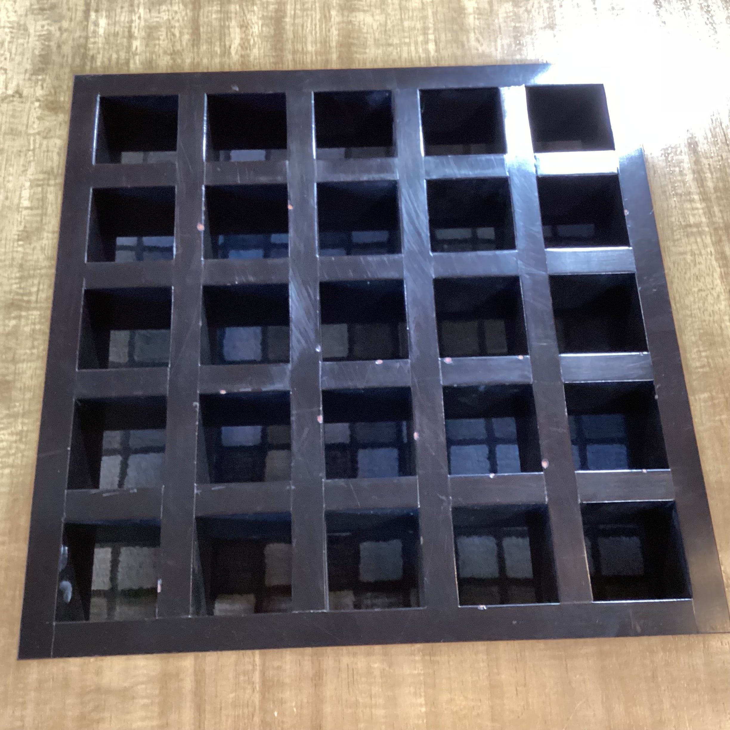 Berman Rosetti 2 Tone Finished Wood with Grid Center Zen Coffee Table 60"x 60"x 16"