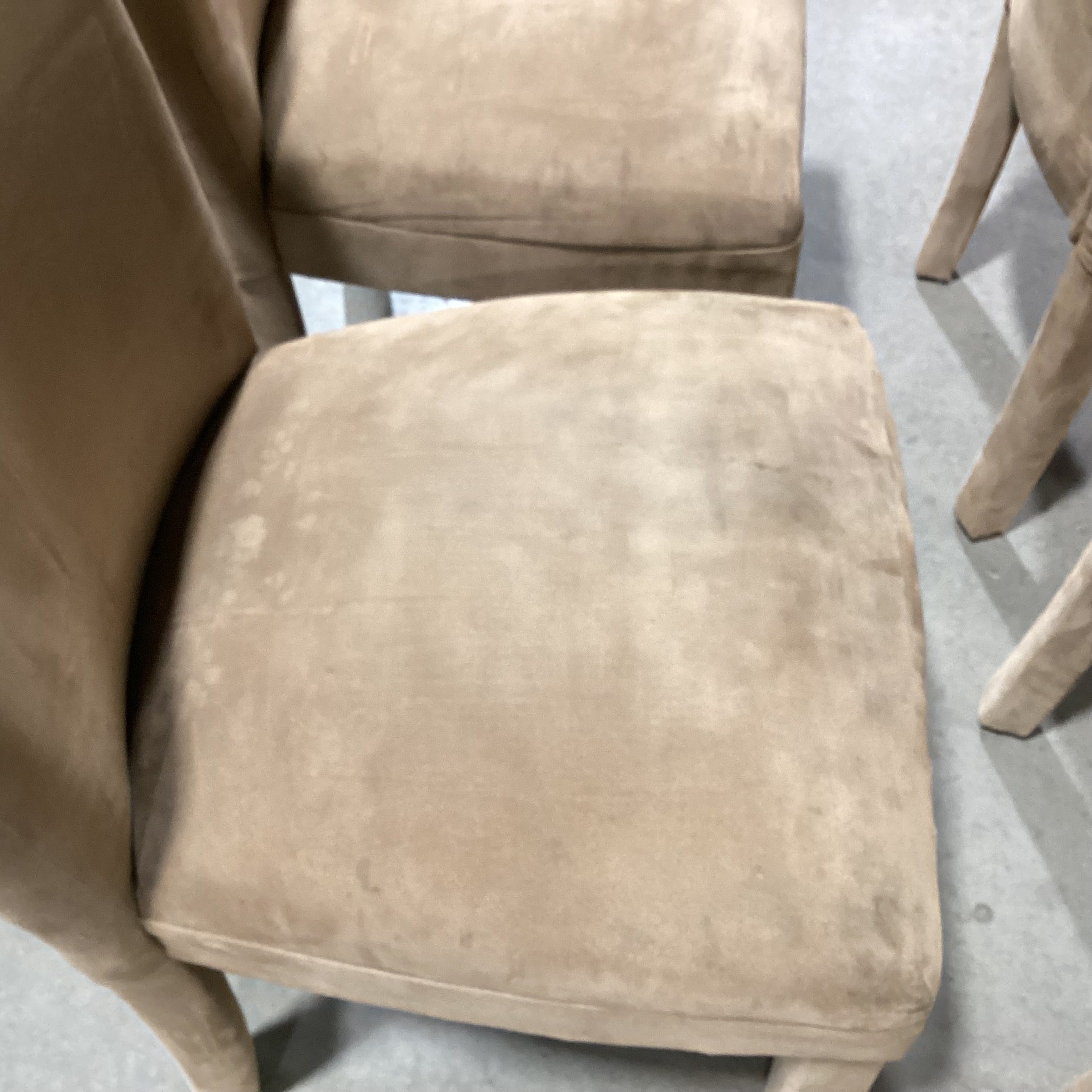 SET of 4 Light Brown Ultra Suede Dining Chairs 19"x 18"x 38"