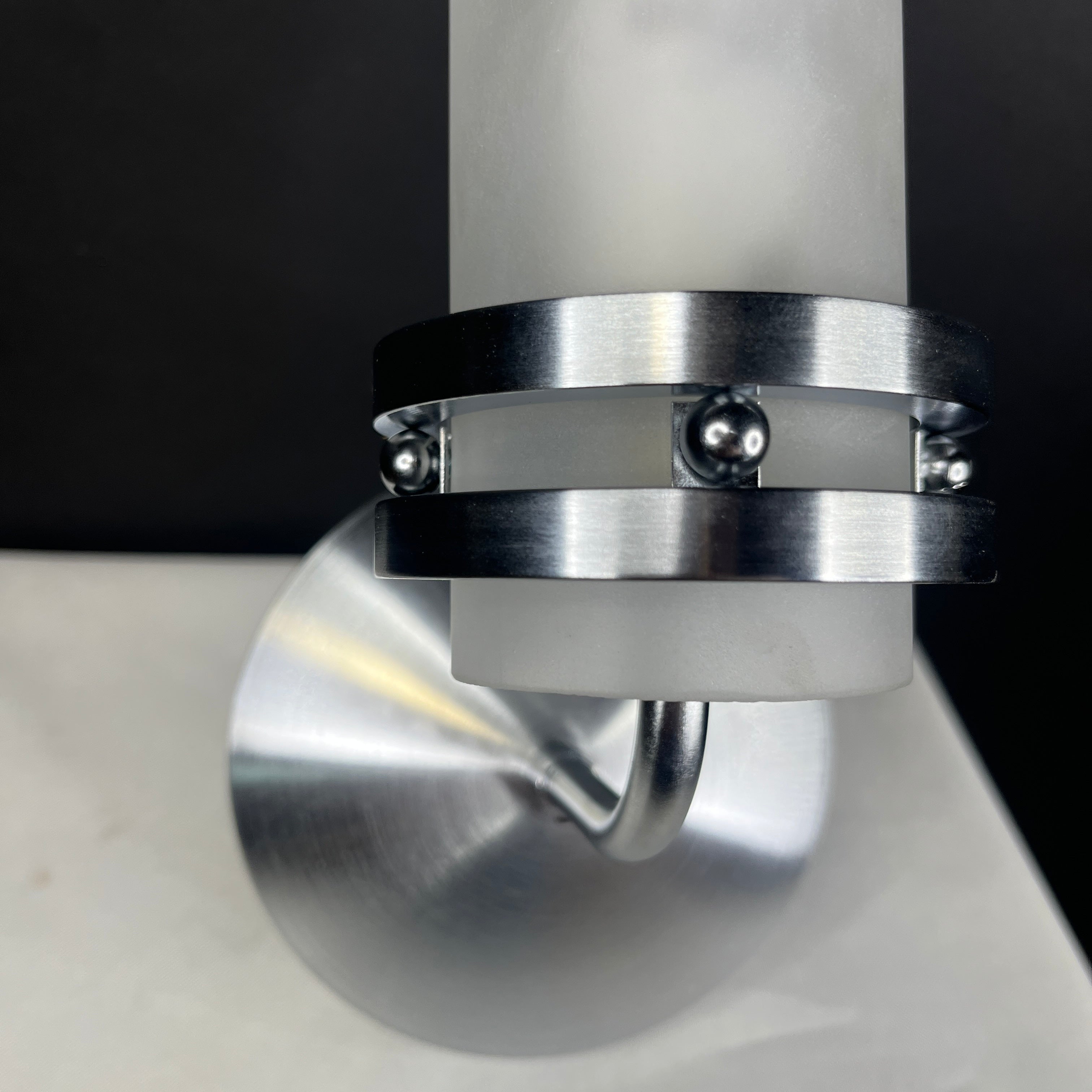 Modern 1-Light Chrome with Frosted Glass Shade Wall Sconce 6”x 14”x 6.5”