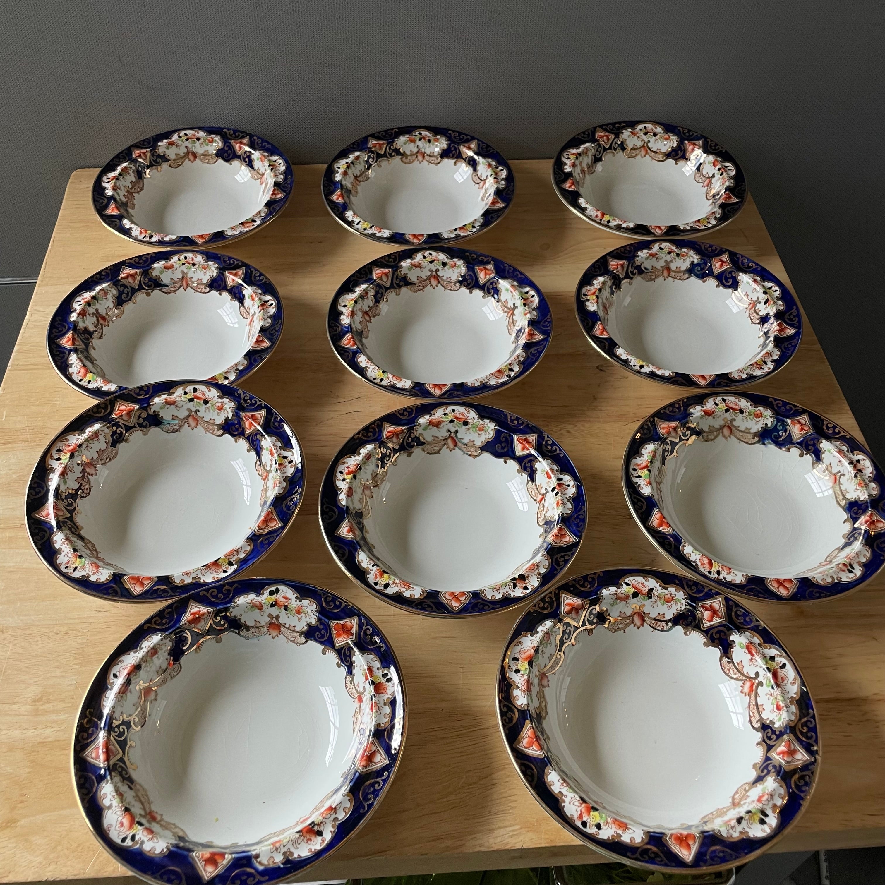 Set of 11 Pieces Antique "Ontario" Coronation Ware China 6.25" Bowls, Made in England