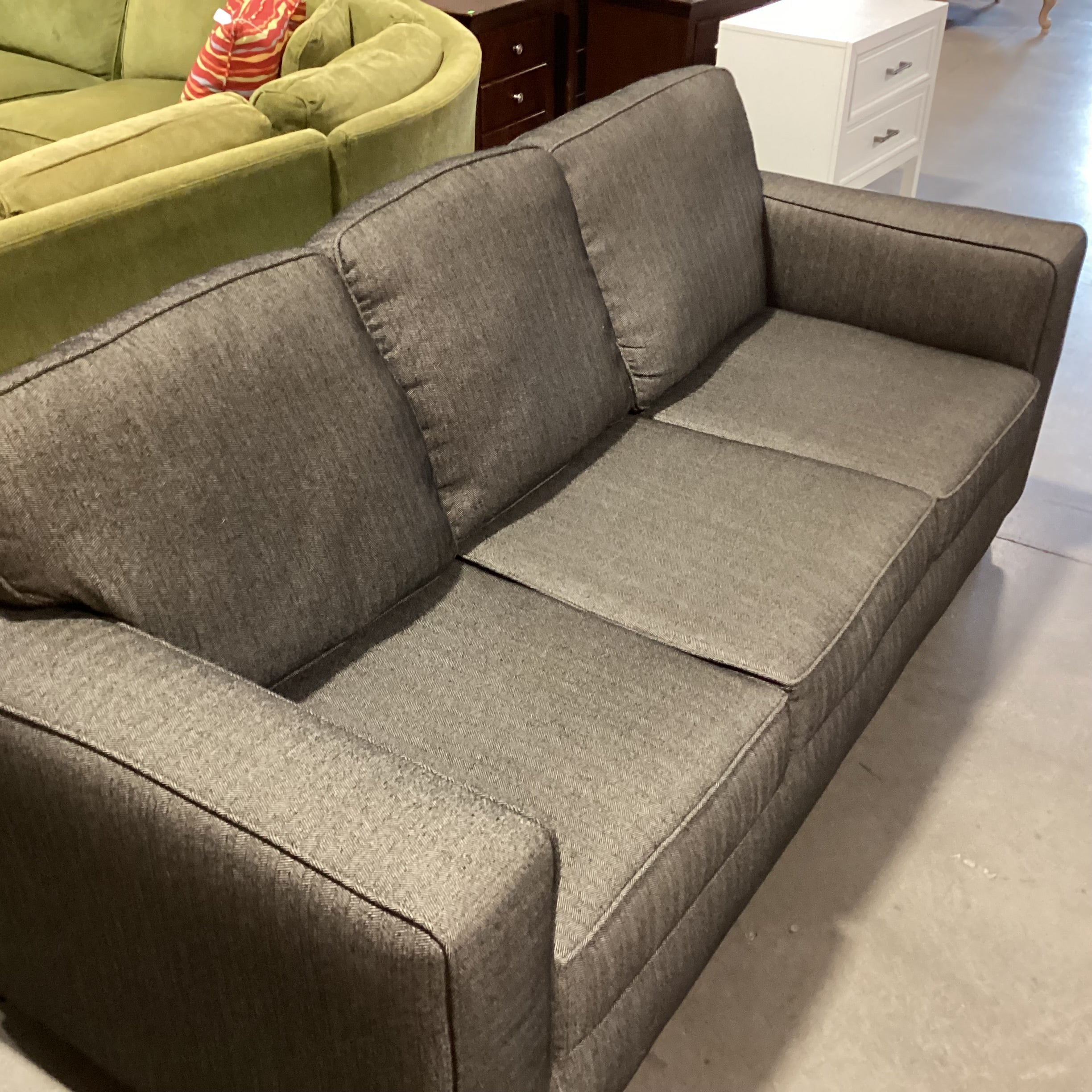 Charcoal Woven Queen Sleeper Sofa 82"x 38"x 35"