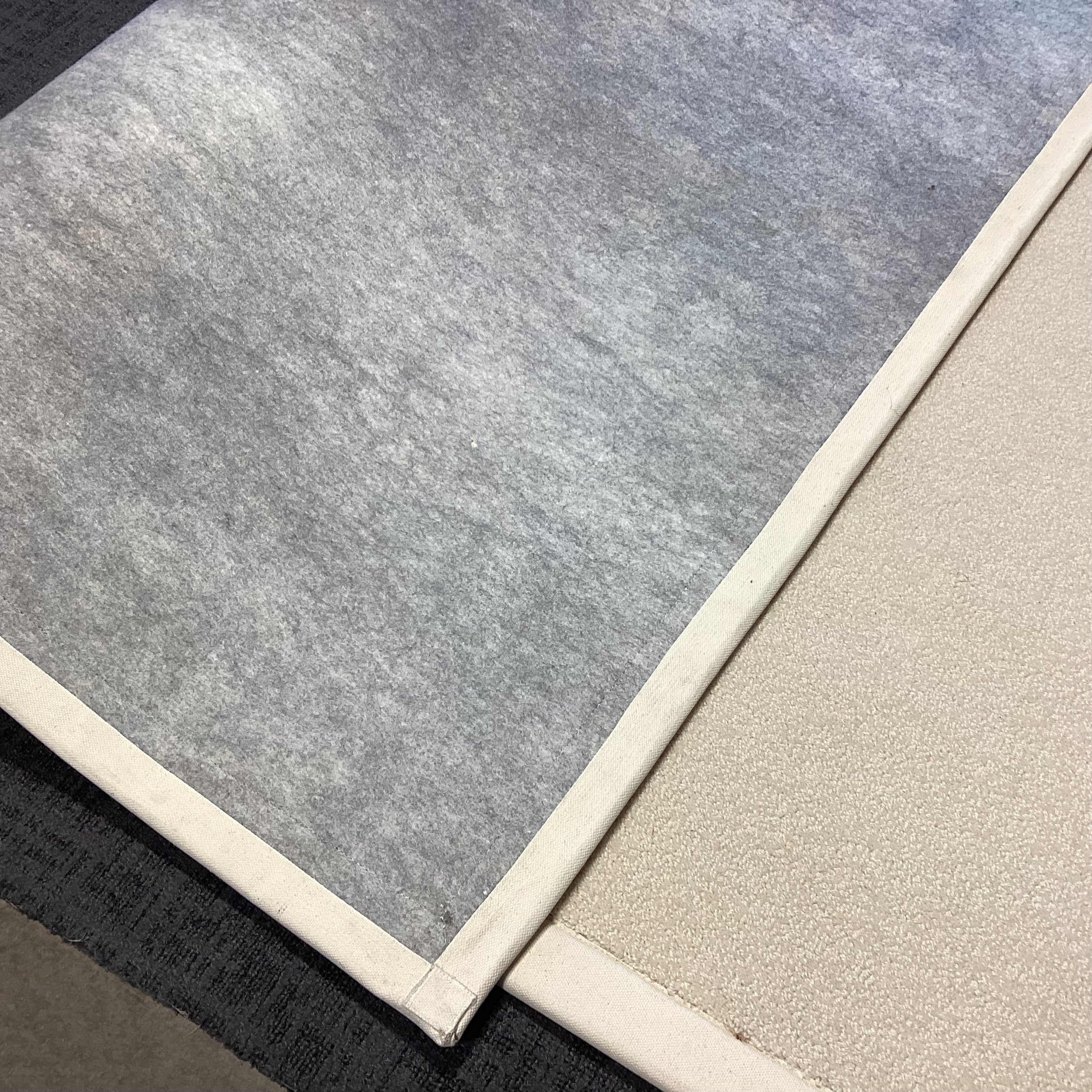 Custom Ivory & Cream Cut & Loop Wool with Border Rug 11' 7" x 13'