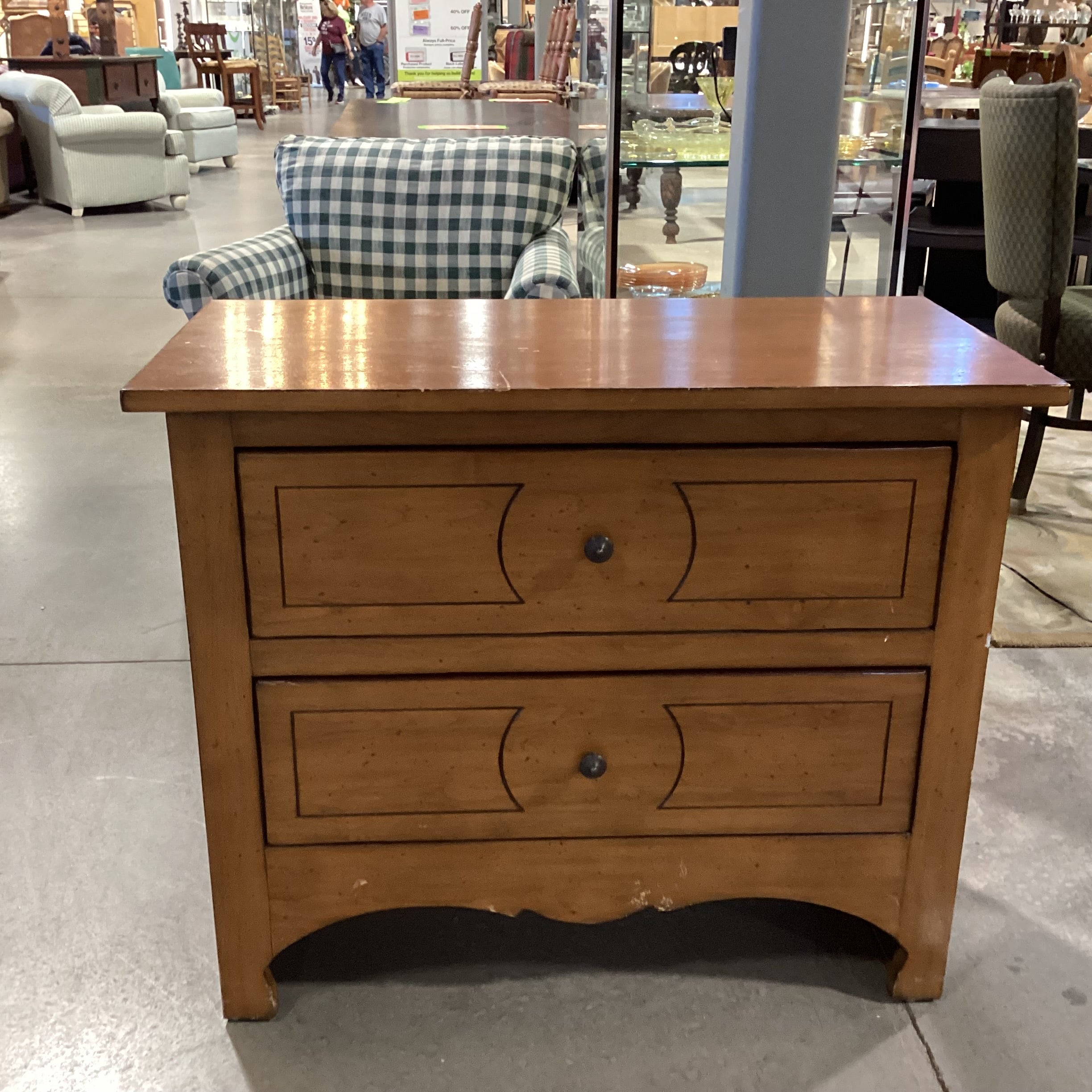 Finished Wood 2 Drawer Chest 36"x 18"x 30"
