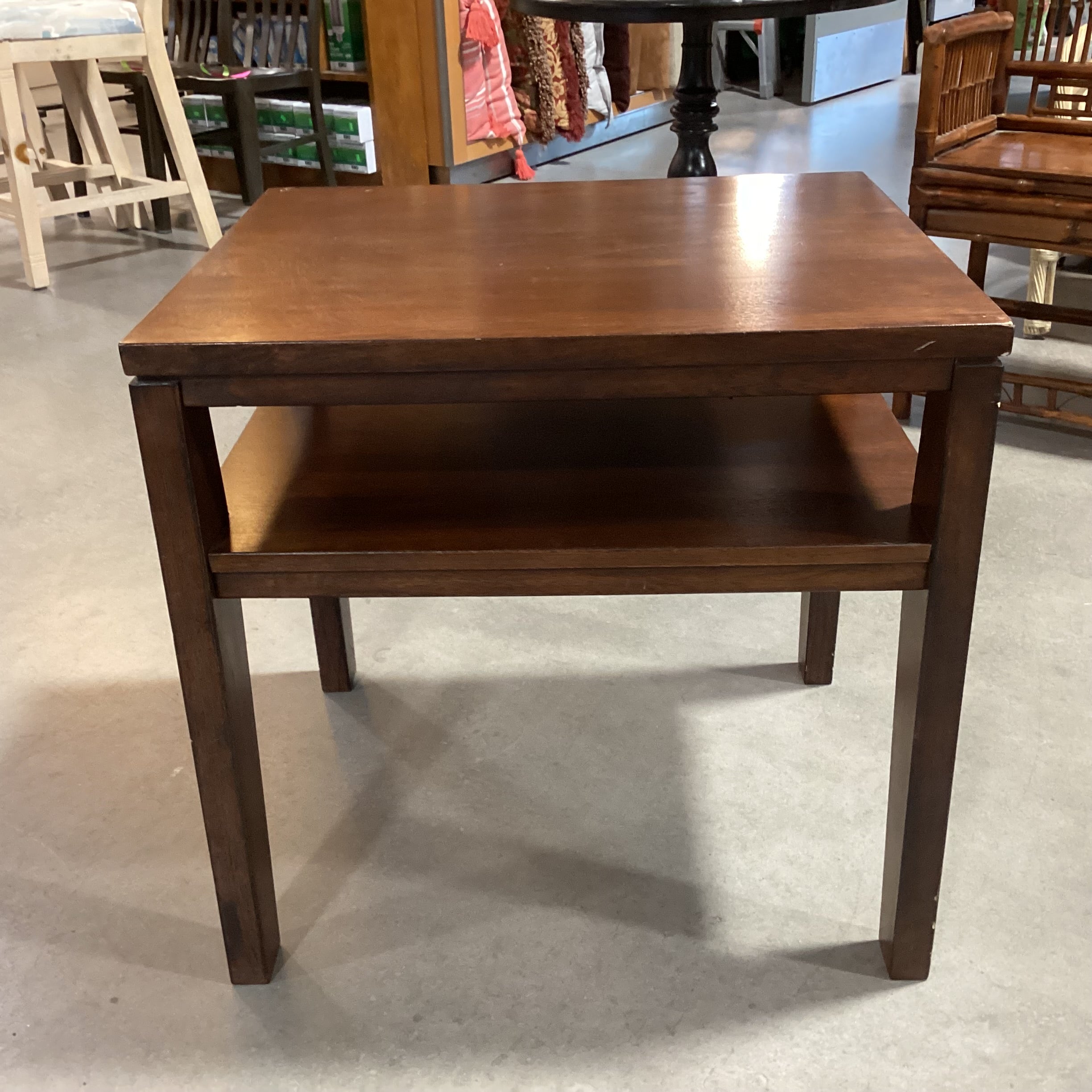 Ashley Furniture Dark Finish Wood Open Shelf End Table 26"x 22"x 25"