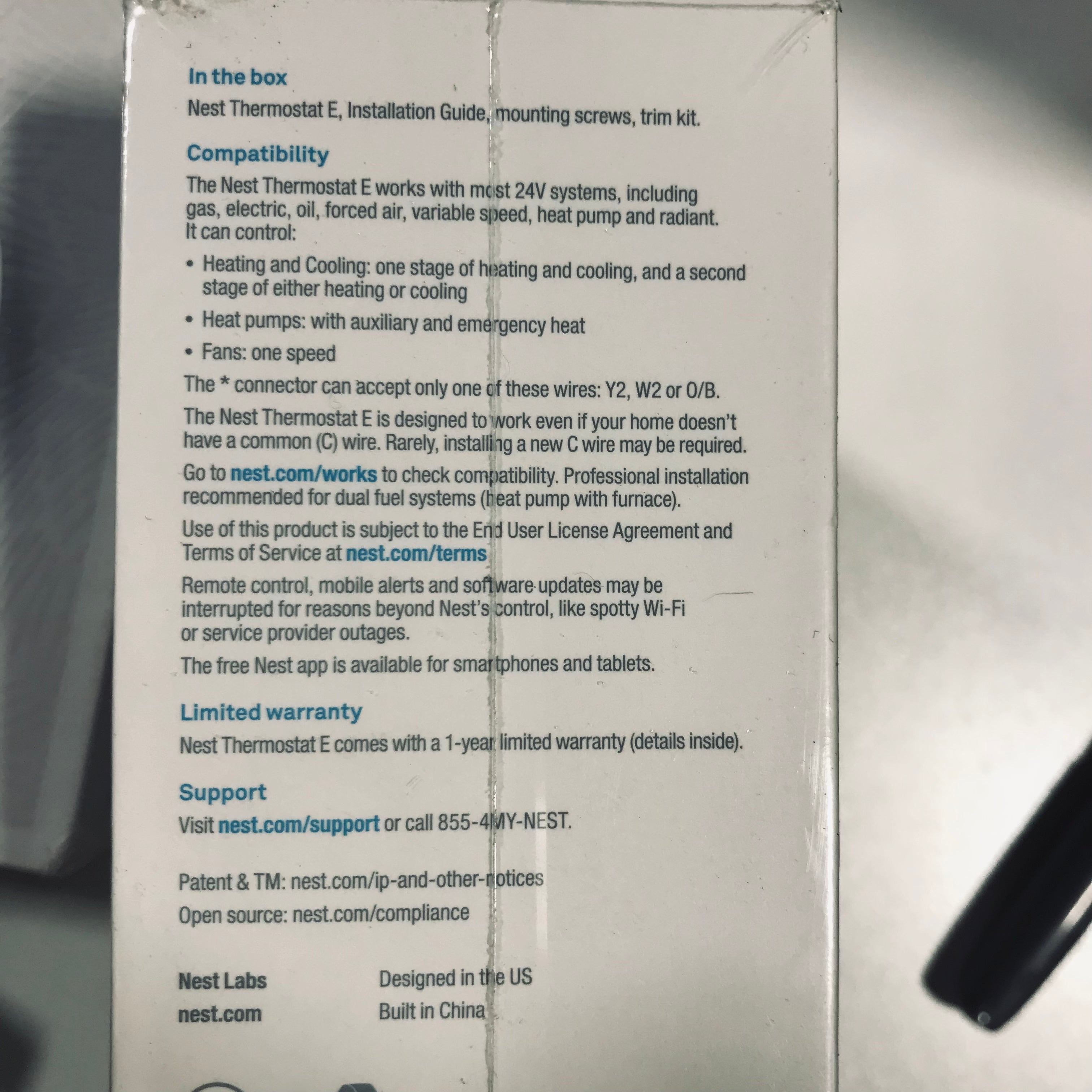 Google Nest Thermostat E