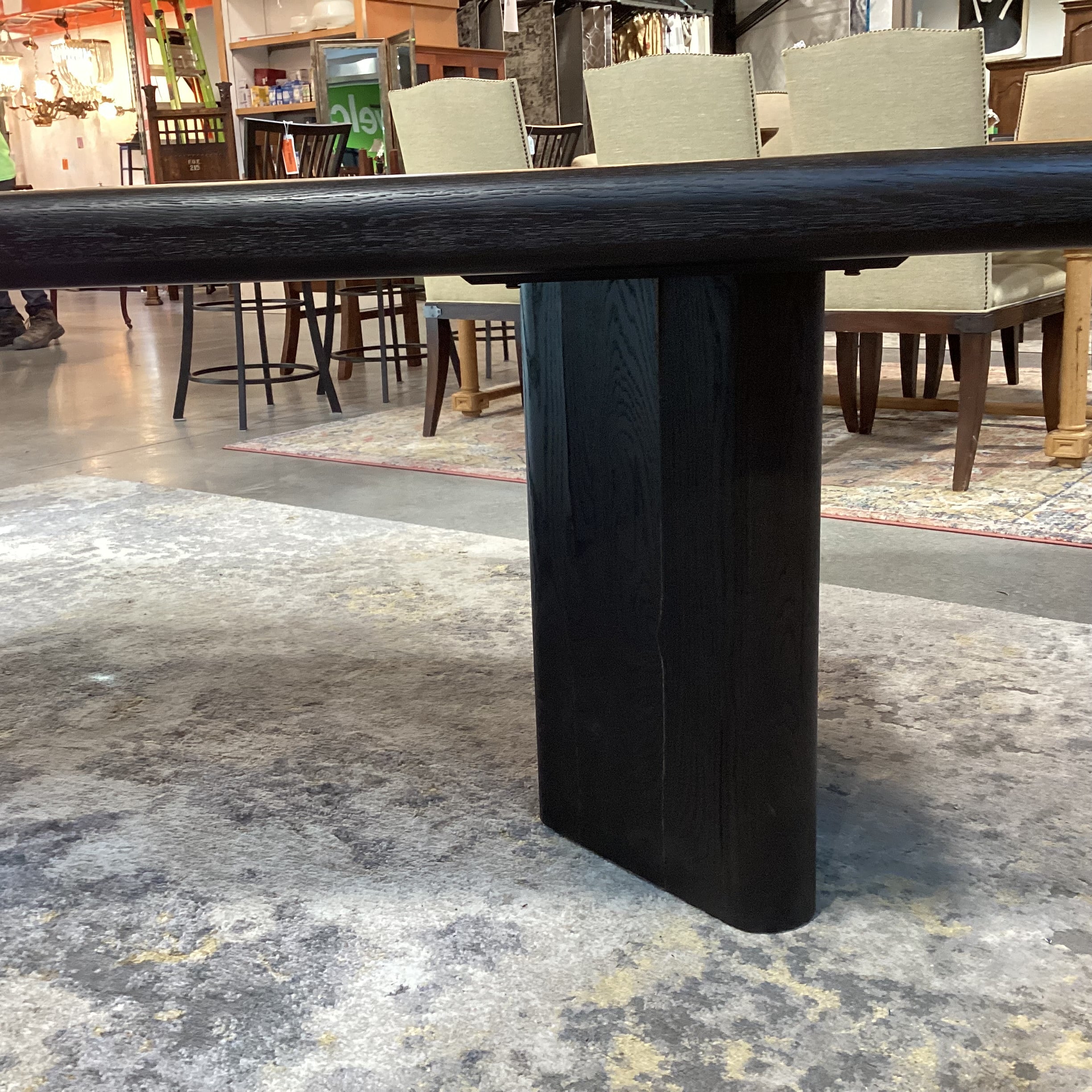 Four Hands Thomas Bina & Brazilian Designer Ronald Sasson Reclaimed French Oak Deep Espresso Finish Dining Table 118"x 47"x 30"