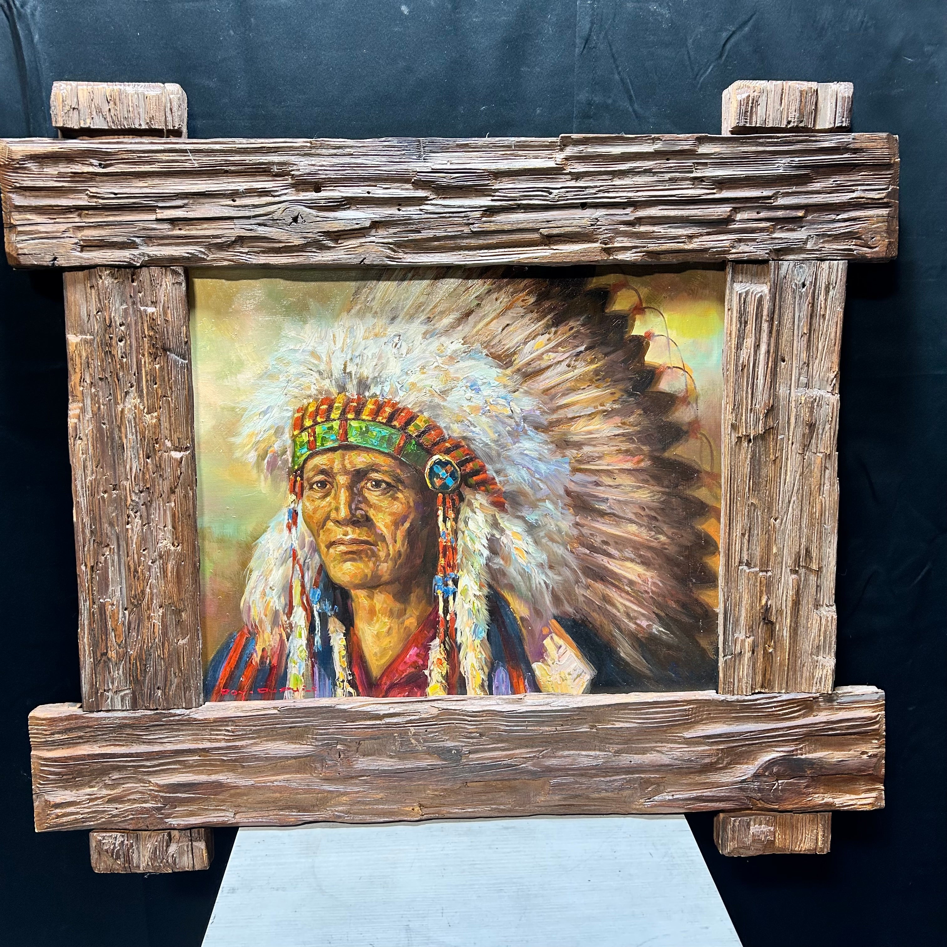 Roy Dupuis "Indian Portrait" From Royal Street Fine Art 38"x34"