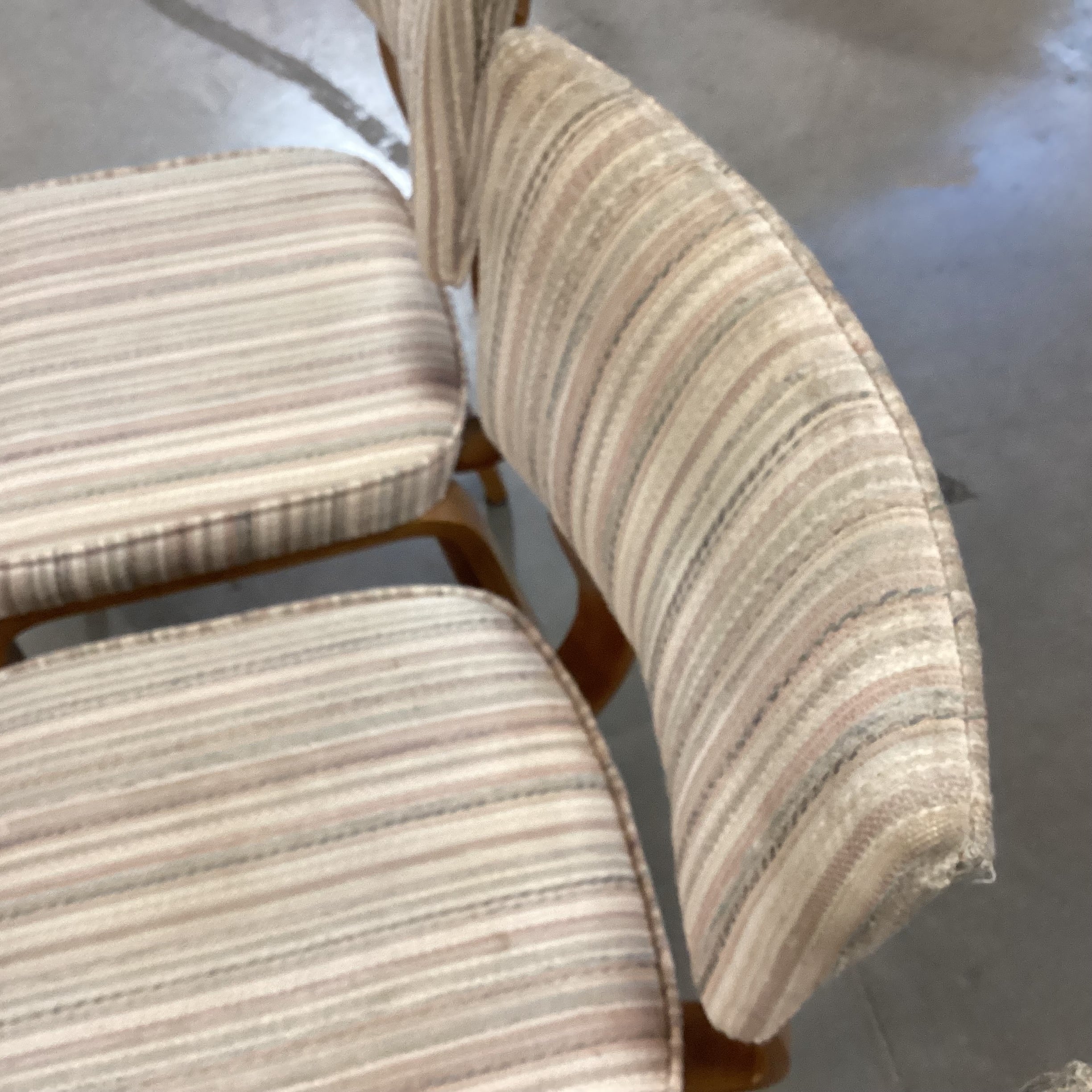 SET of 6 Thonet Mid Century Bentwood & Upholstered Dining Chairs 16"x 19"x 34"