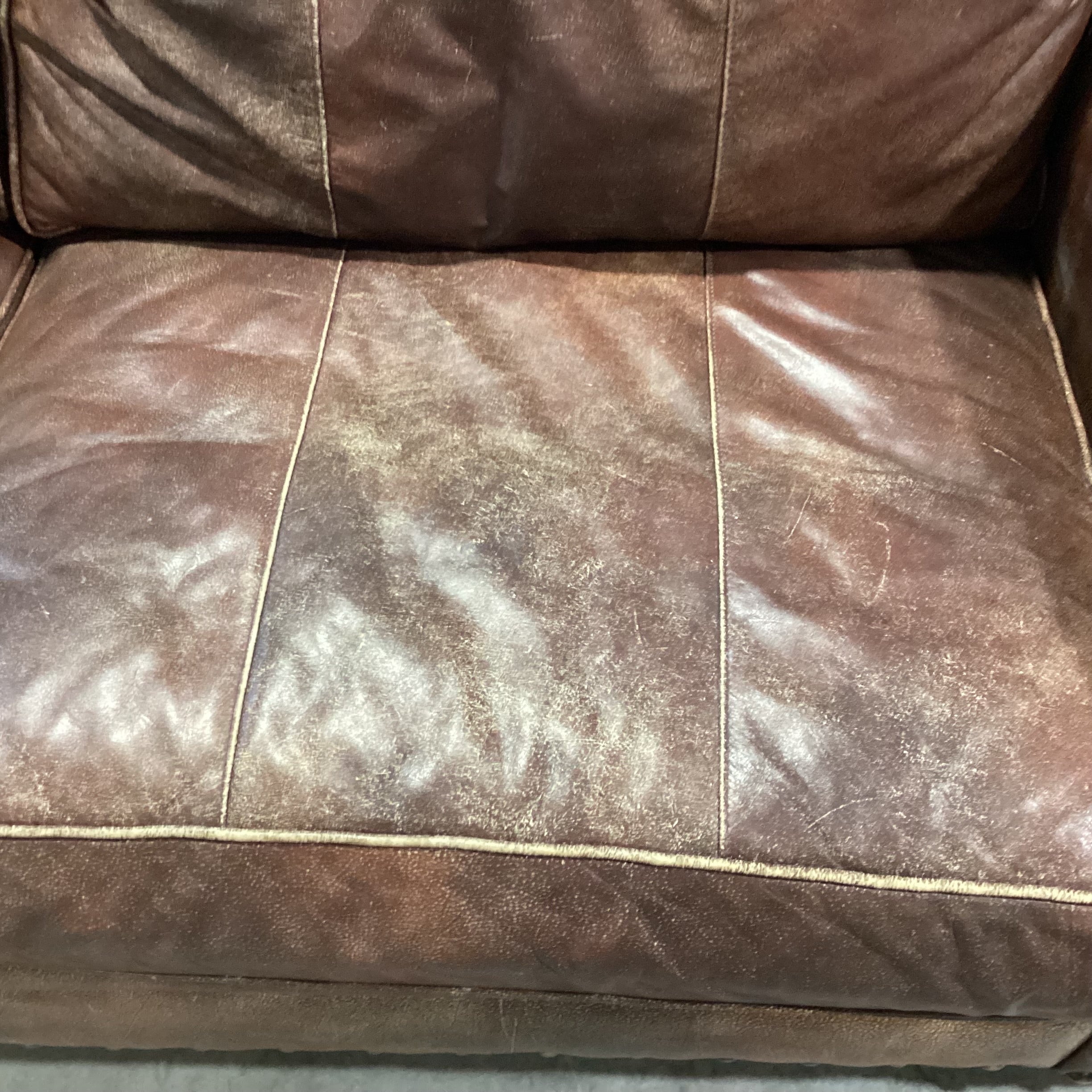 Distressed Leather Nailhead Highback Sofa 80"x 41"x 36"