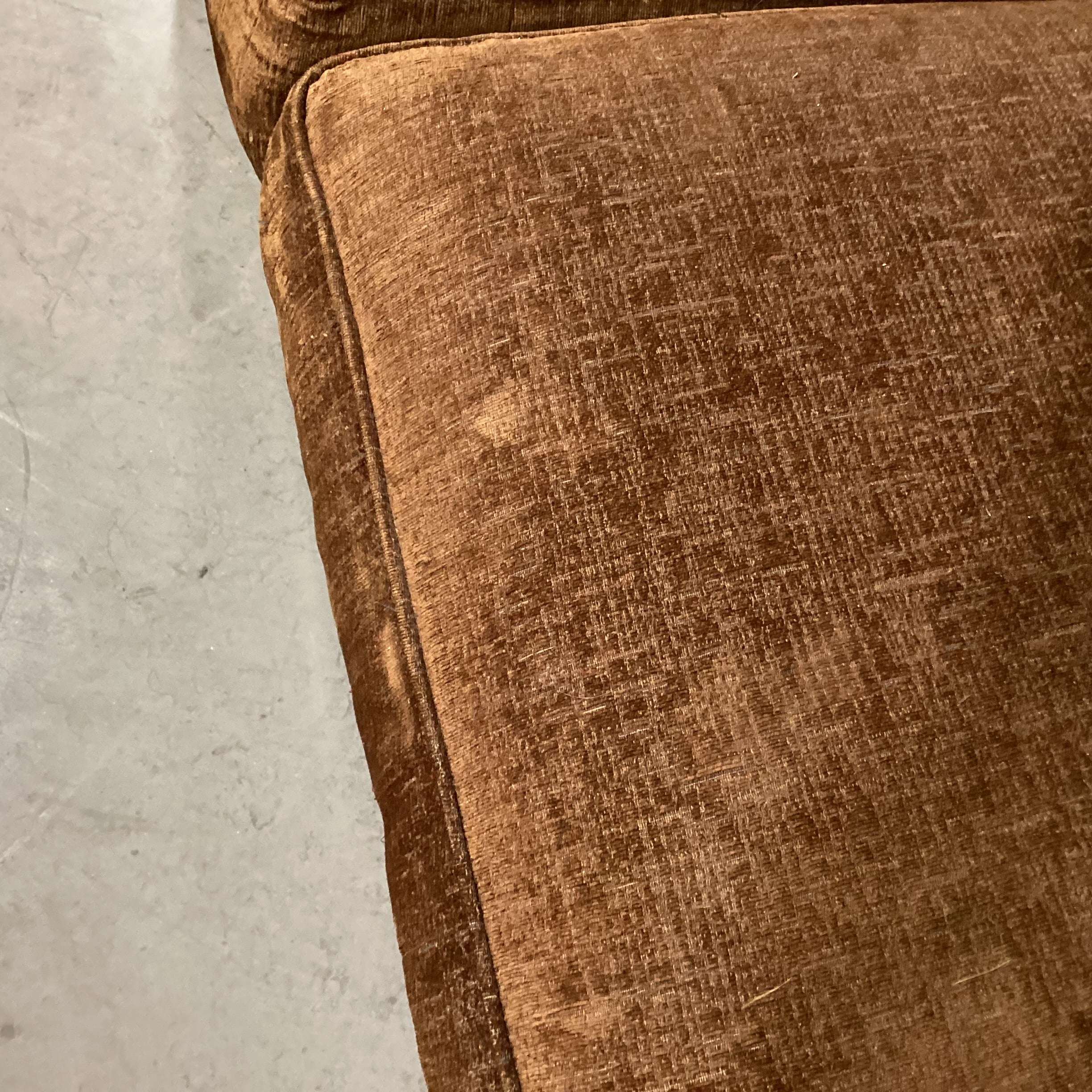 Corinthian Furniture Golden Brown & Carved Wood Sofa 74"x 39"x 39"