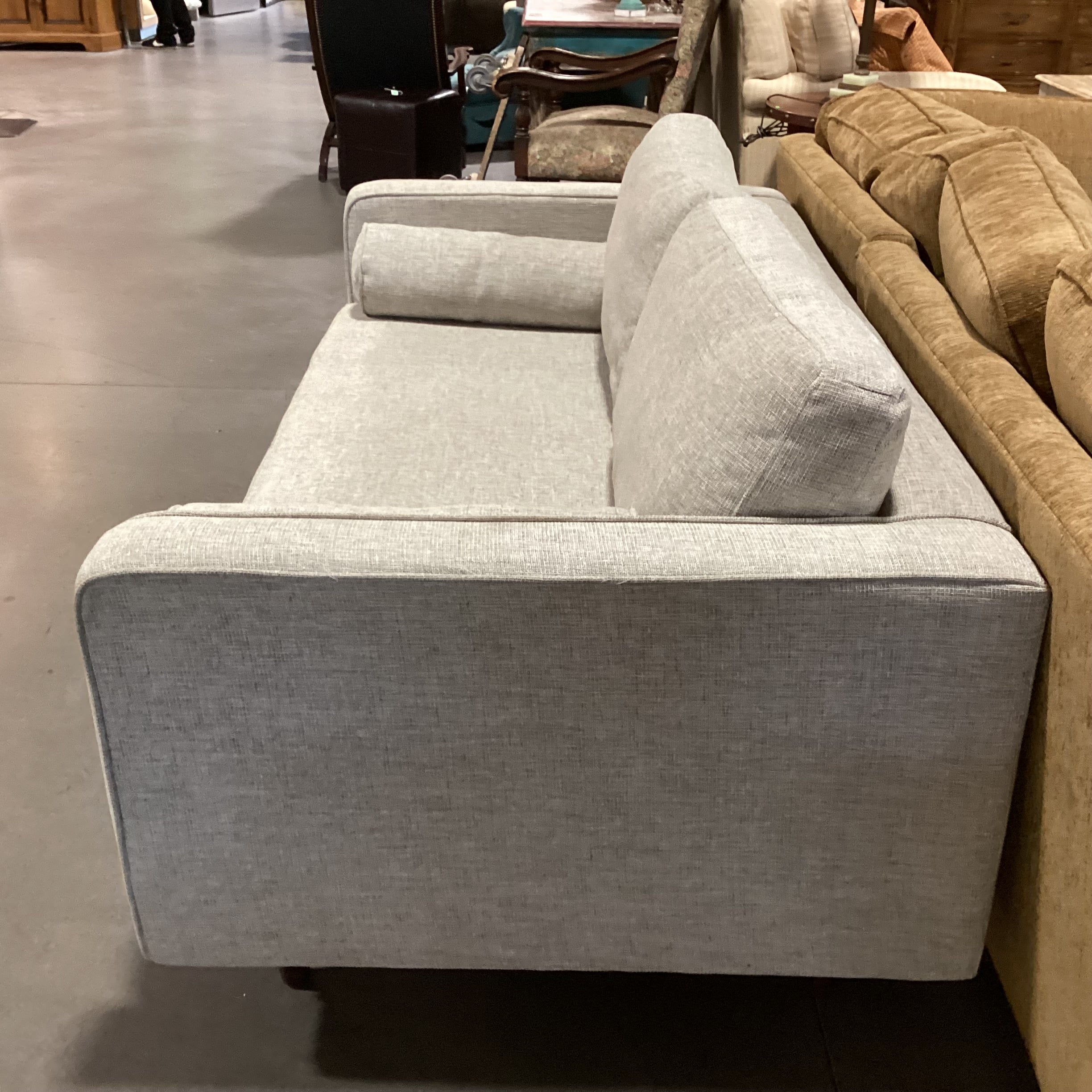 Article Sven Birch Ivory Woven Mid Century Style Sofa