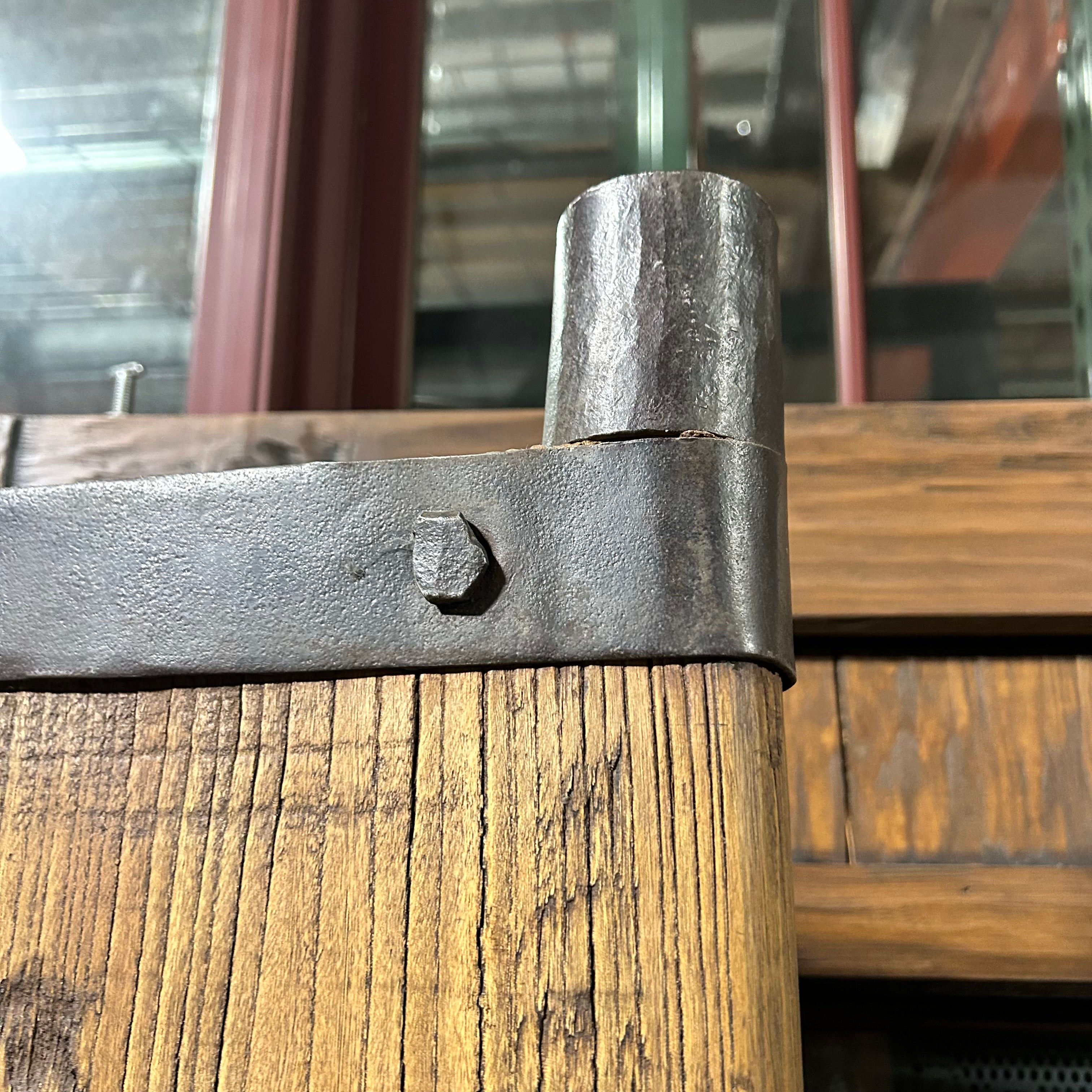 50.5"x 82.75" Antique Chinese Elm Compound Doors with Intriquite Iron Hardware