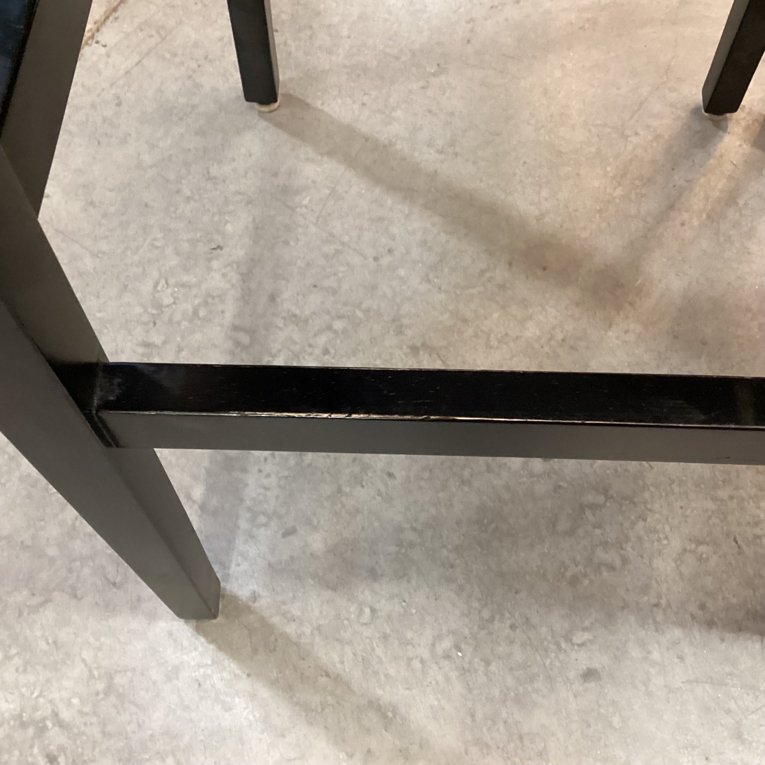 SET of 2 Crate & Barrel Leather & Black Wood Barstools 31"