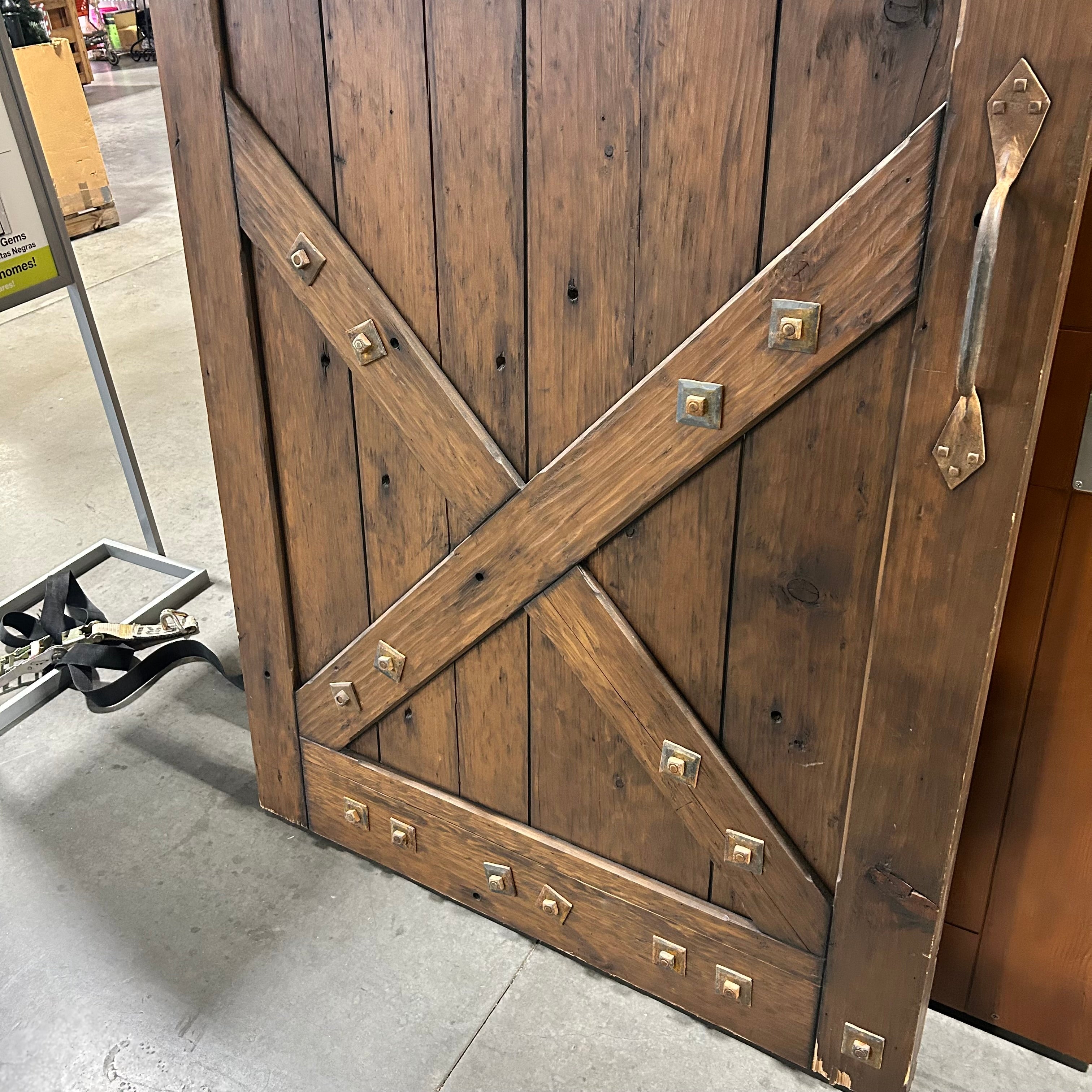 47.75"x 87.75"x 2.5" Rustic Pine Barn Door/Pocket Door with Iron Hardware Aceents