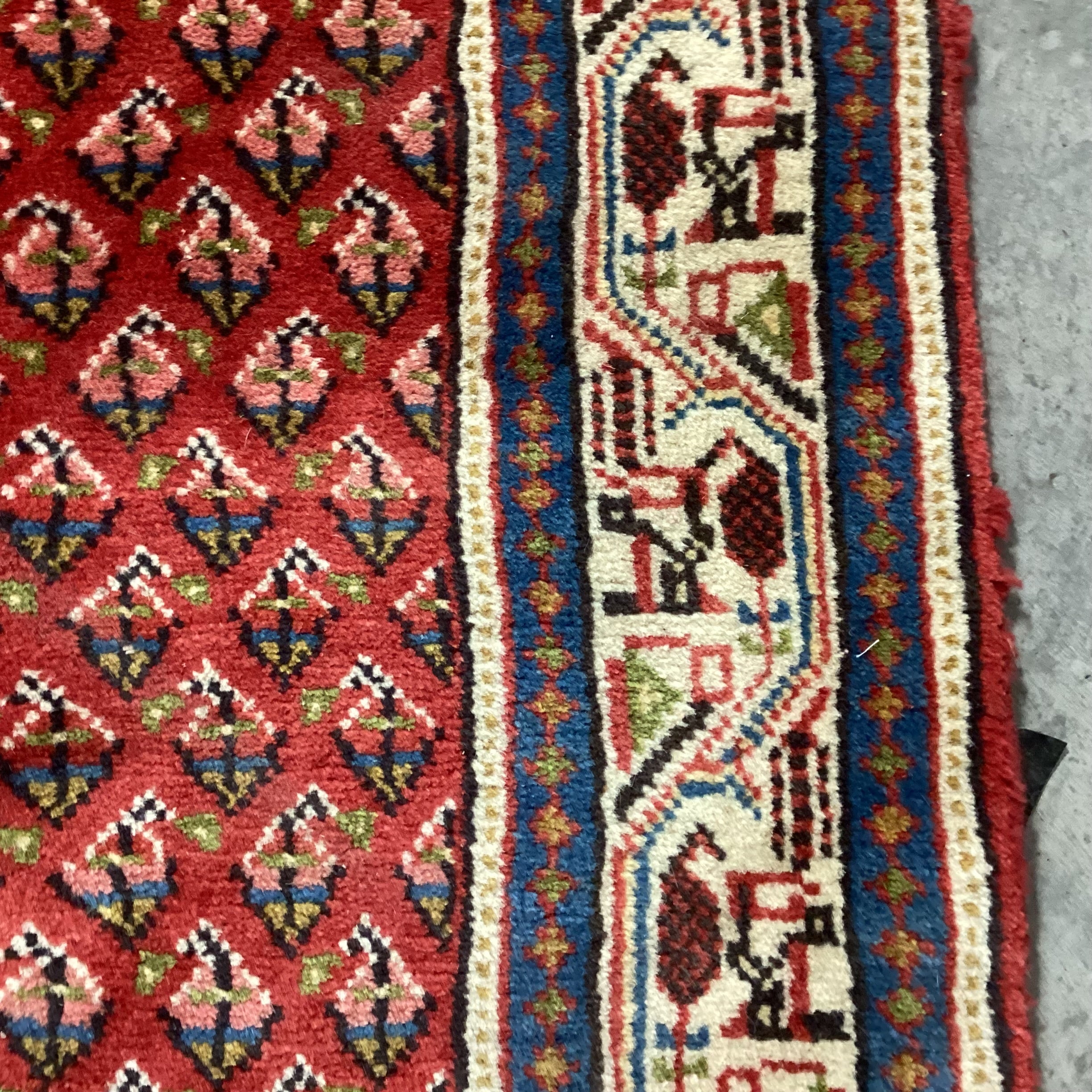 Markazi Botemir Authentic Persian Red Woven Wool Runner Rug 2'10"x 16'7"