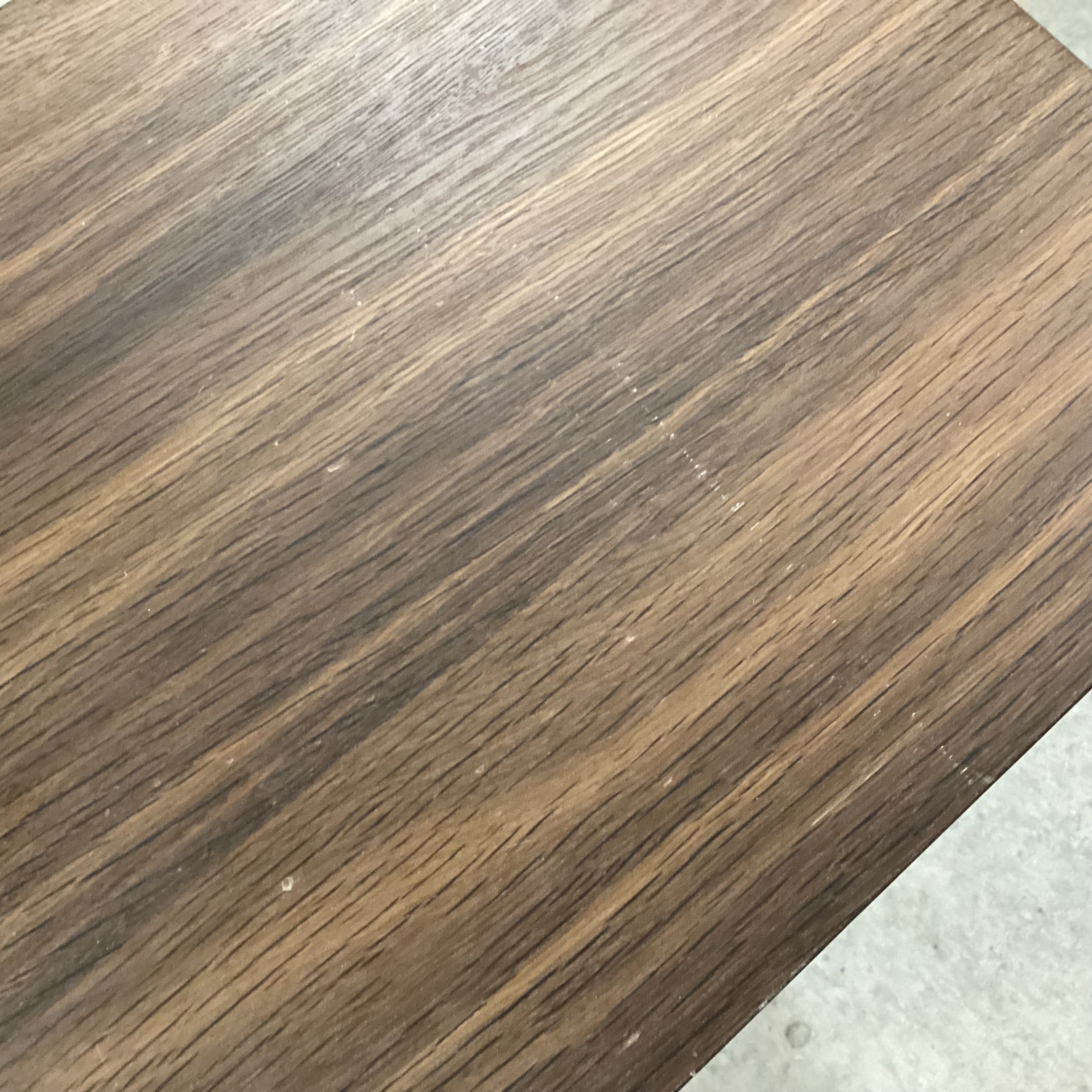Poliform Italian Modern Walnut Veneer & Grey Steel Trestle Base Coffee Table 34.5"x 14.5"x 18"