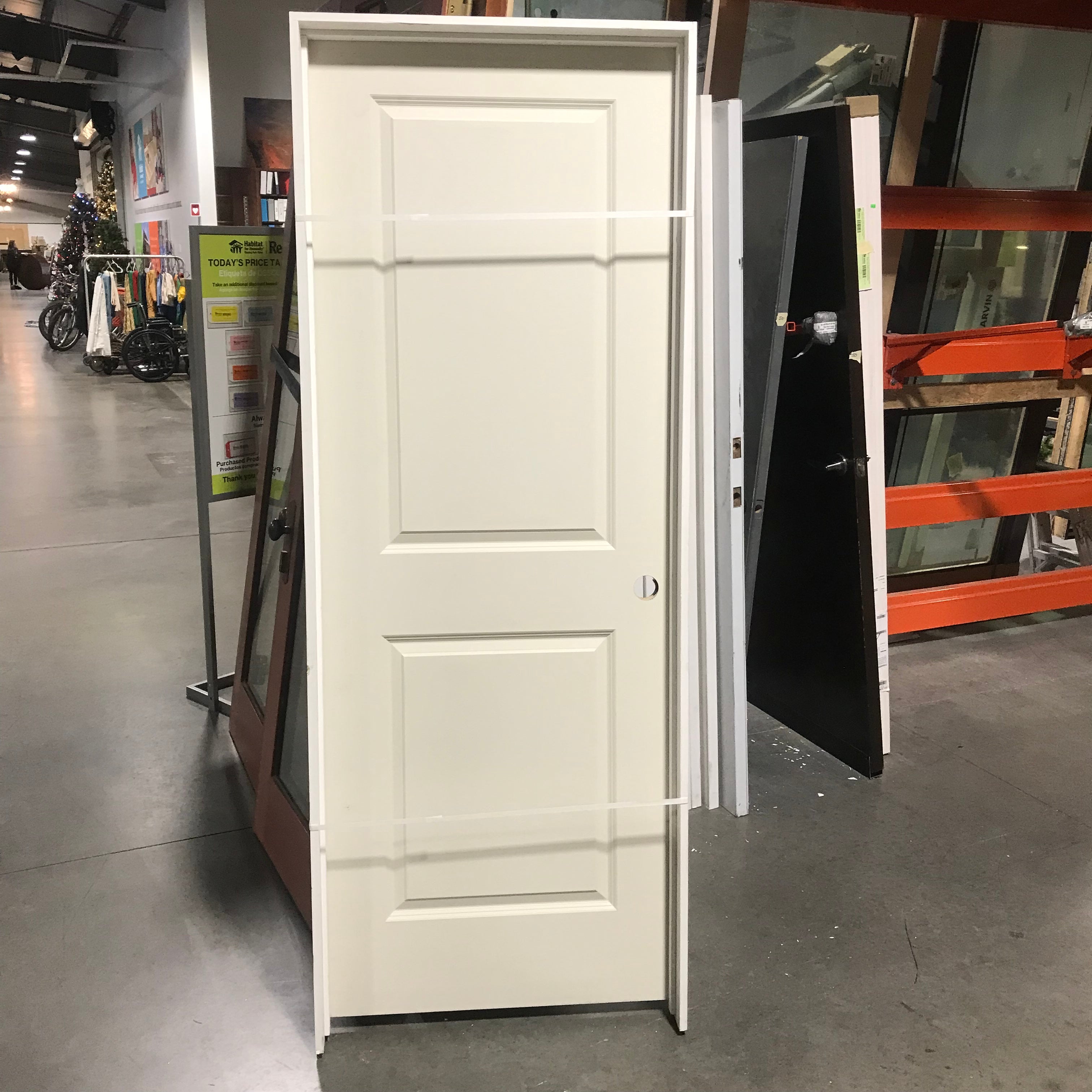 31.25"x 82.25"x 4.5" Rough Opening Beige 2 Panel Interior Door with Jamb