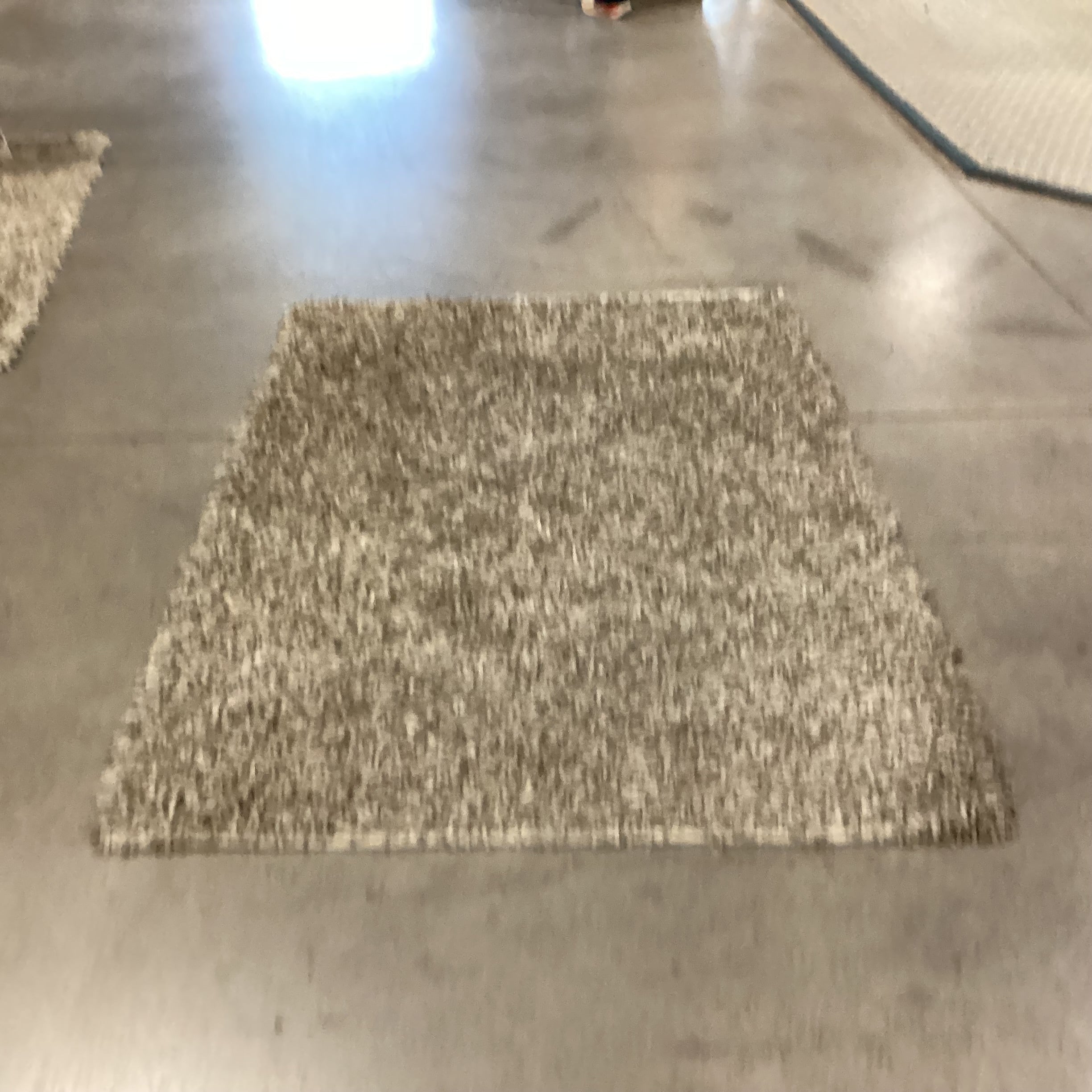 Grey Leather Shag Rug 4'x 6'